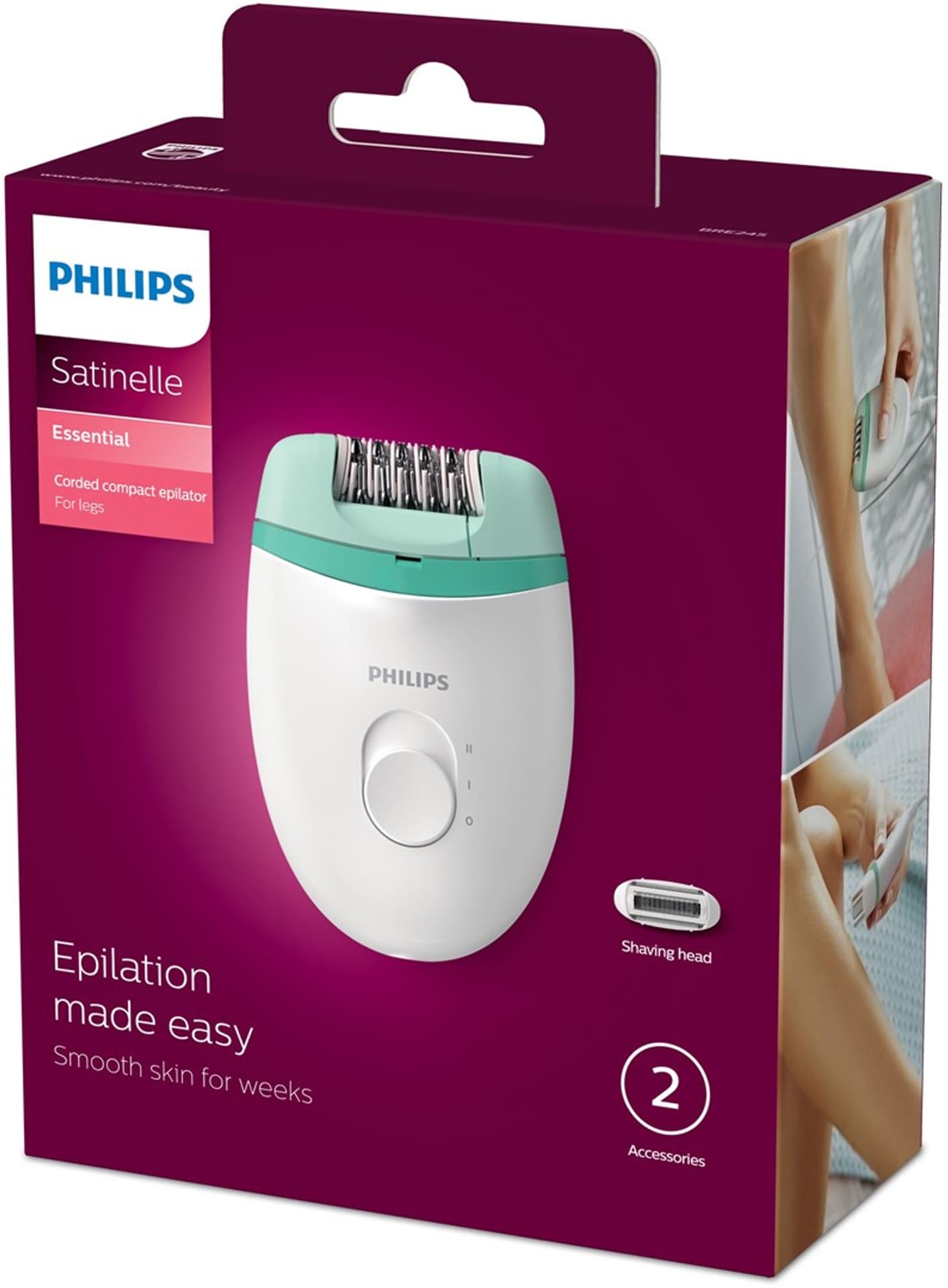 

Depilator z dyskami Philips Satinelle BRE245/00 (kolor biały)