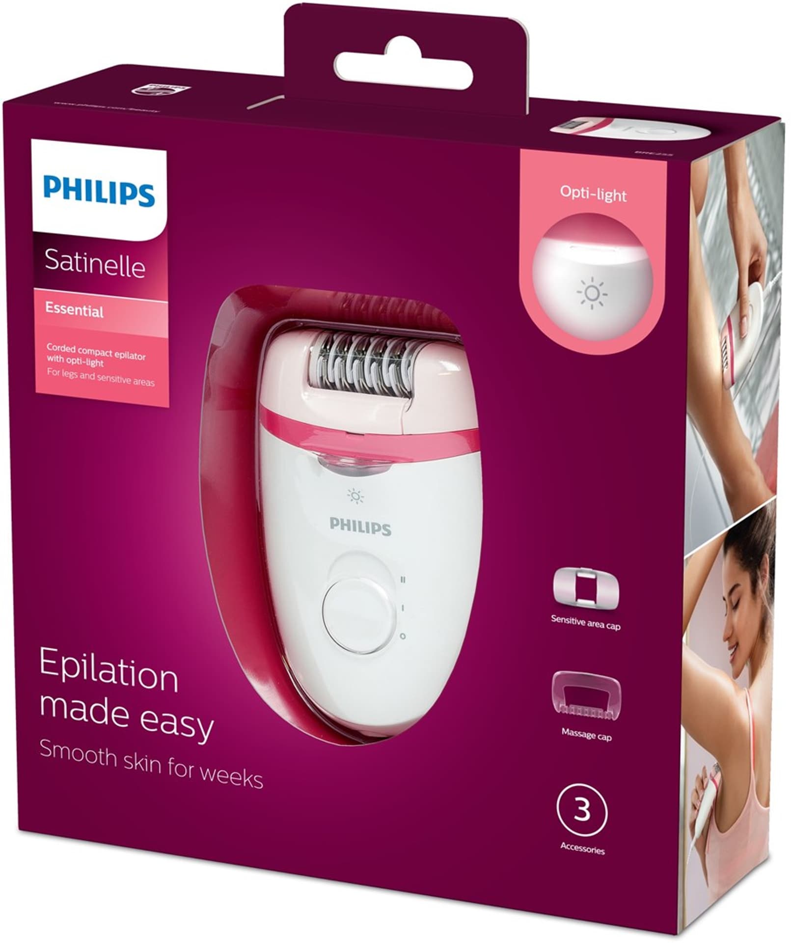 

Depilator z dyskami Philips Satinelle BRE255/00 (kolor biały)