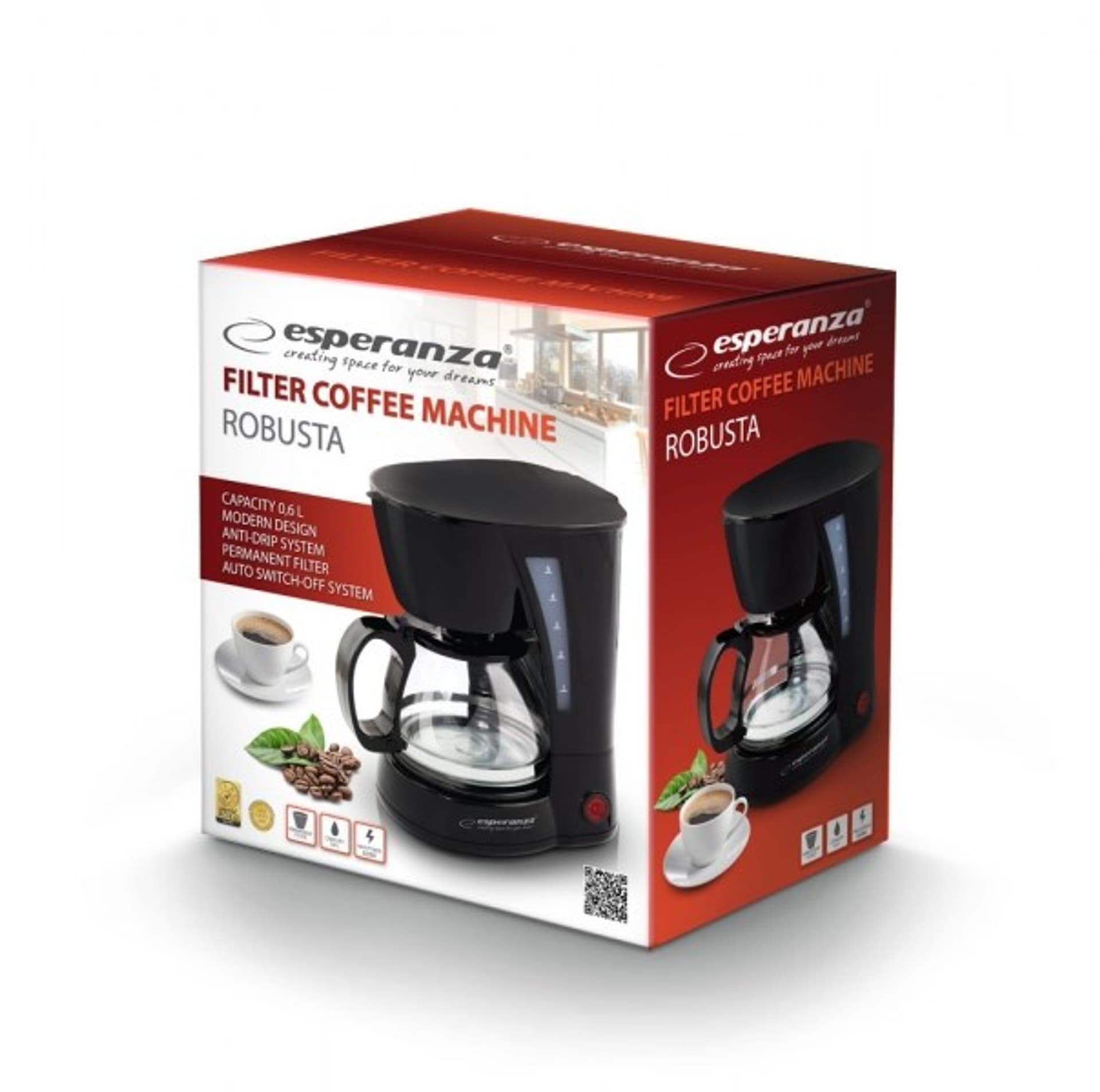 

Ekspres przelewowy Esperanza Robusta EKC006 (650W; kolor czarny)