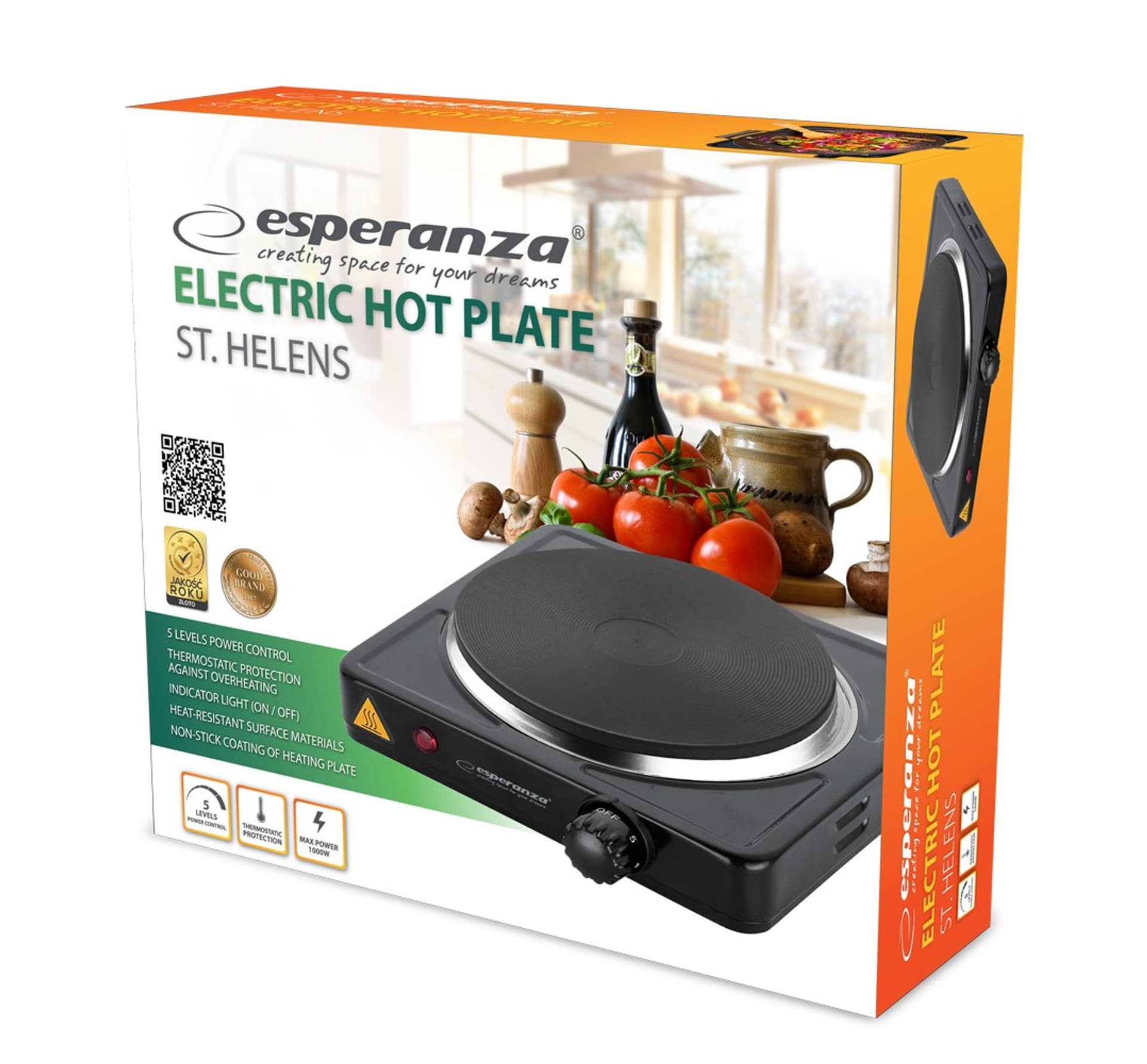 

Kuchenka Esperanza St. Helens EKH003K (1 pole grzejne; 1000W)