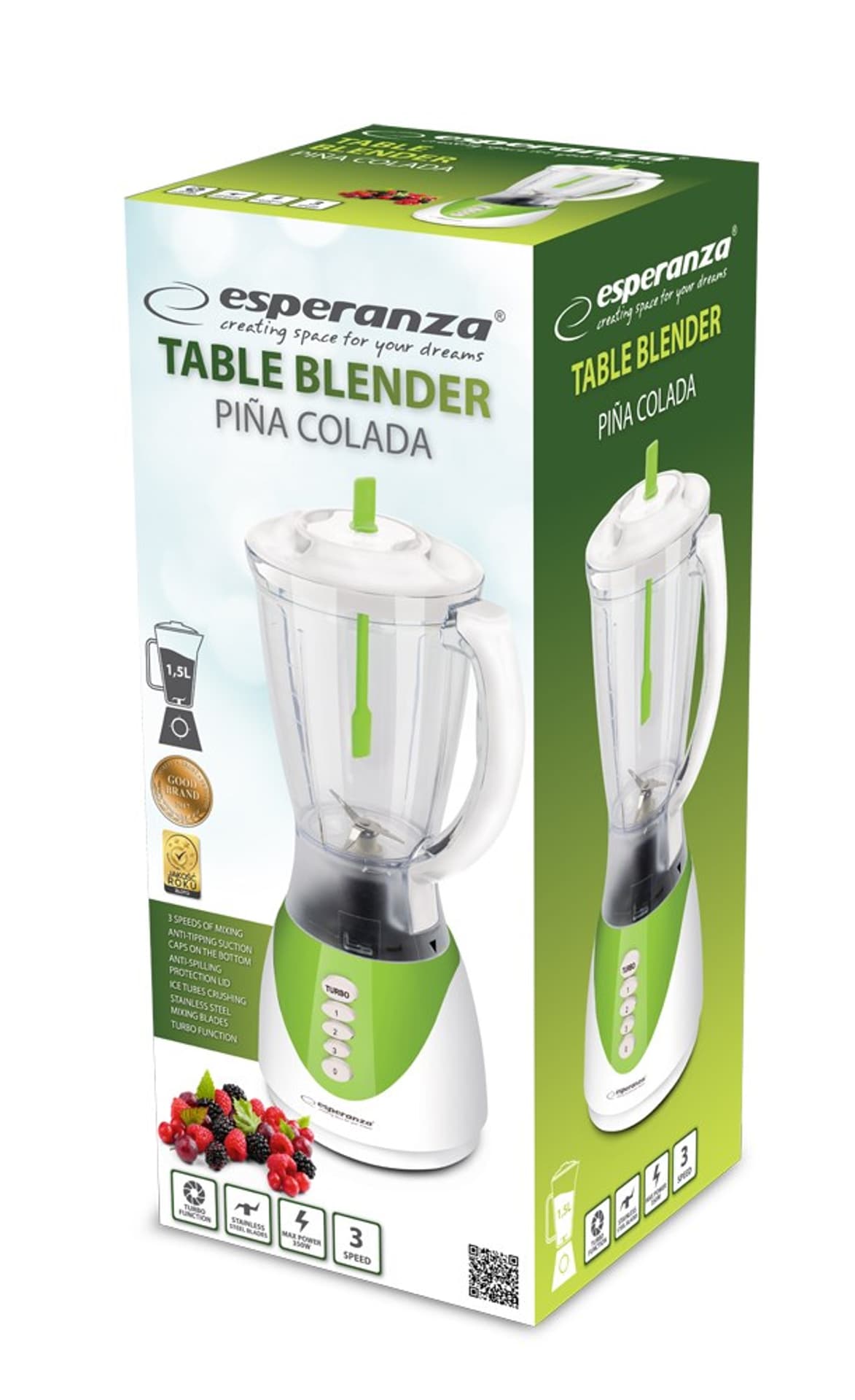 

Blender kielichowy Esperanza PINA COLADA EKM023G (350W; kolor biały)