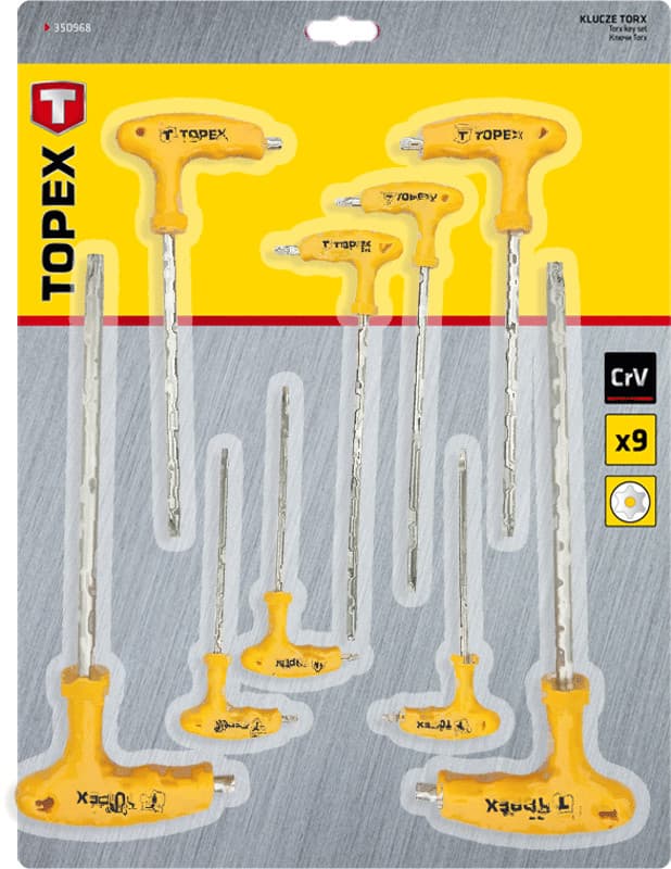 

Klucze Torx typu "T" T10-T50, zestaw 9 szt.