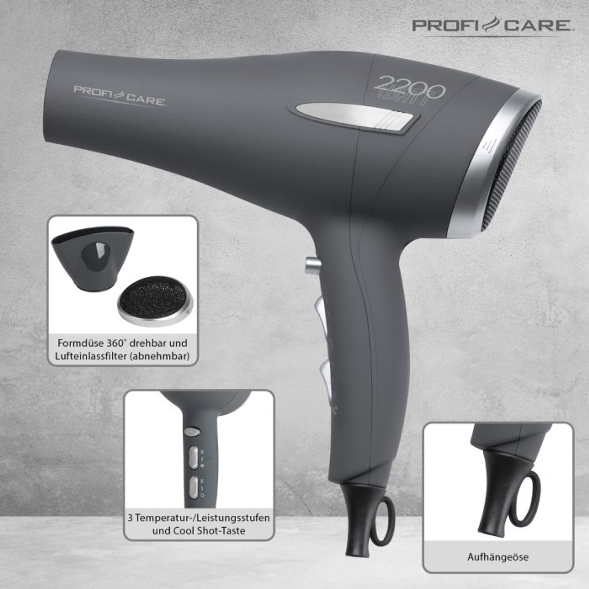 

Suszarka PROFICARE PC-HT 3045 SZARA