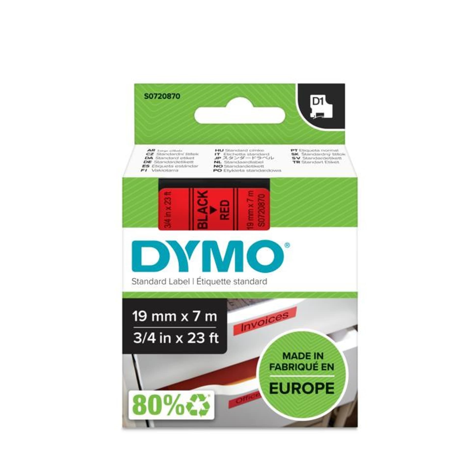 

Dymo- Taśma D1 - 19 mm x 7 m czarny / czerwony