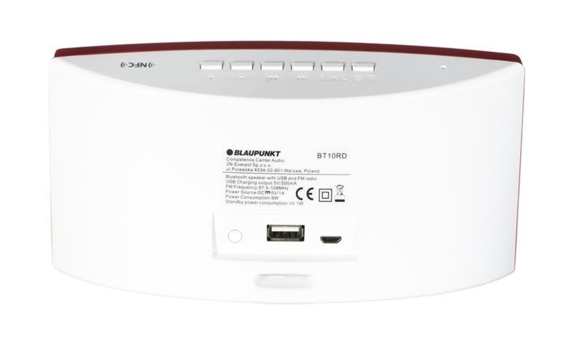 

Głośnik bezprzewodowy Blaupunkt z bluetooth BT10RD (kolor biały)