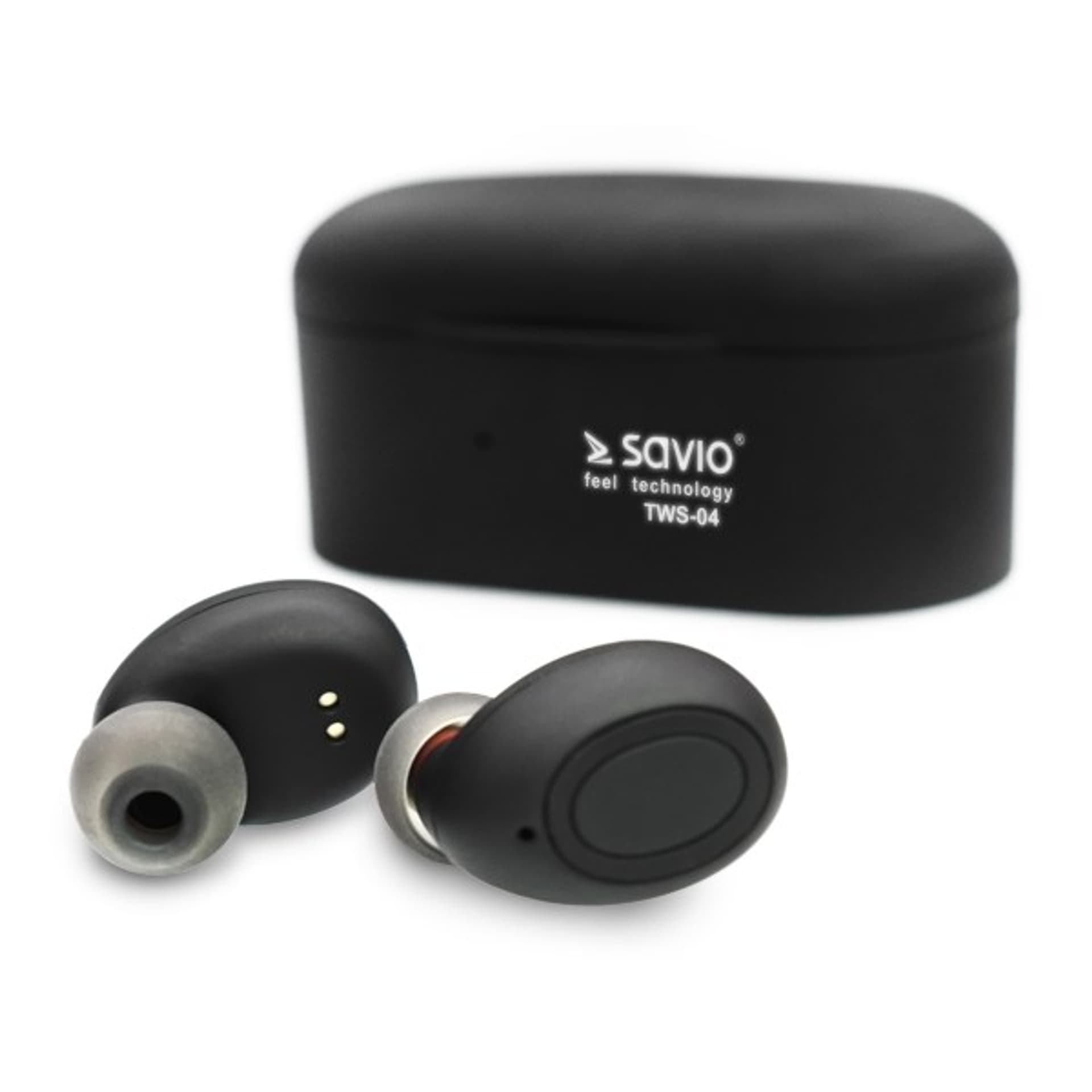 

Słuchawki SAVIO TWS-04 (bluetooth; bezprzewodowe, Bluetooth; z wbudowanym mikrofonem; kolor czarny