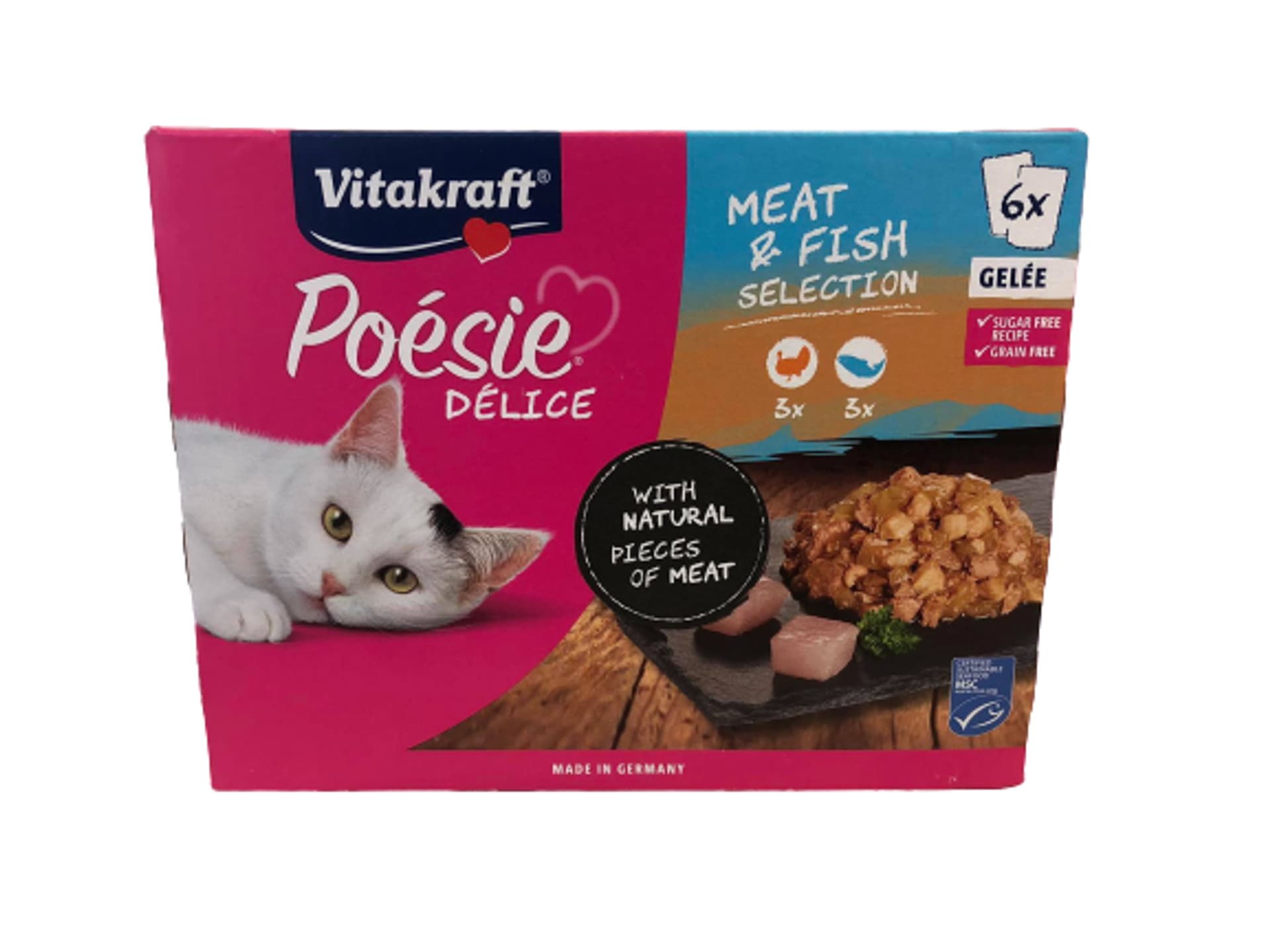 

VITAKRAFT POESIE DELICE GELEE MULTIPAK z mięsem i rybą dla kota 6x85g