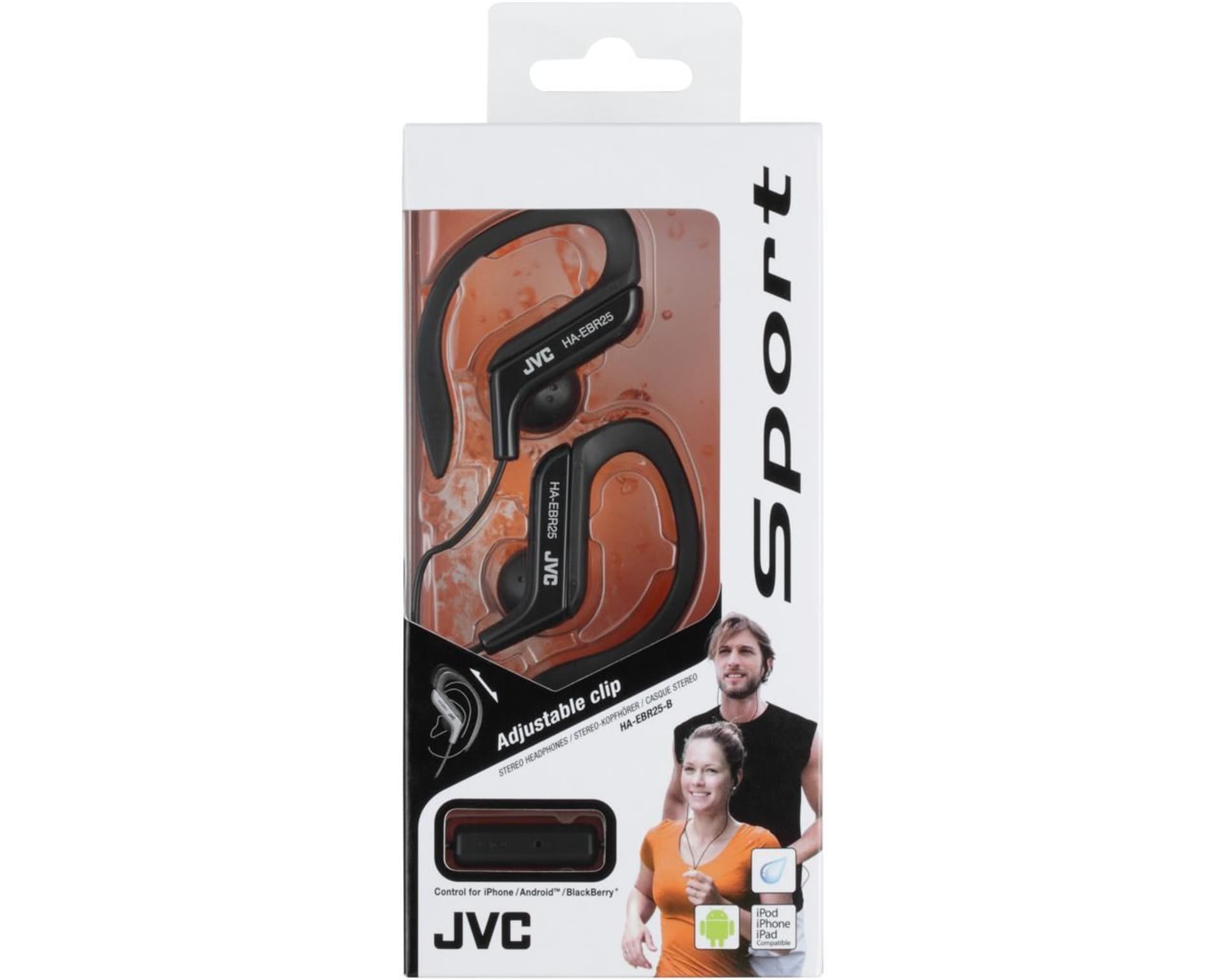 

Słuchawki JVC HAE-BR25BE (douszne, sportowe, ze sterowaniem i mikrofonem, black)