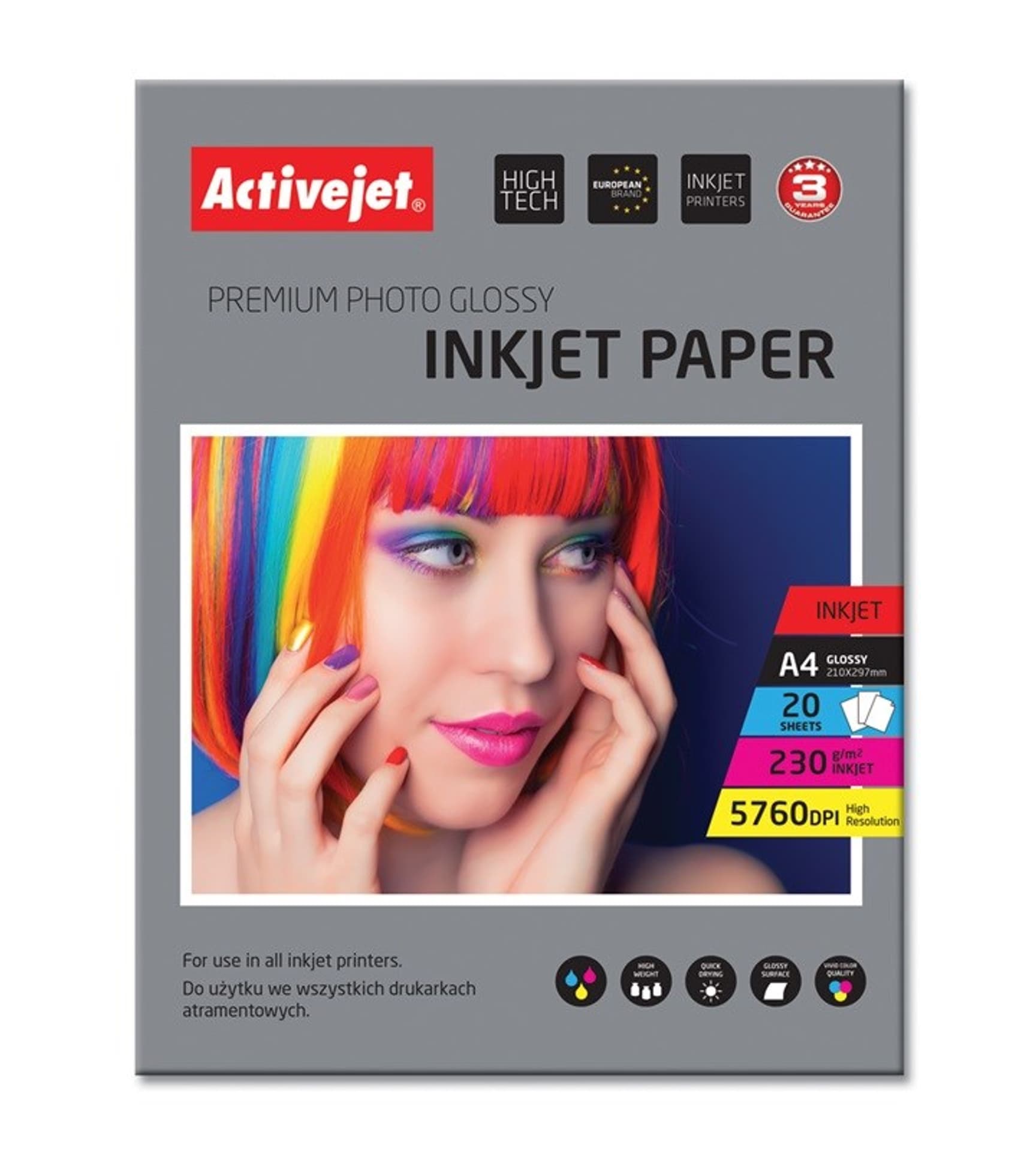 

Activejet AP4-230G20 Papier fotograficzny błyszczący (A4; 20 szt.)