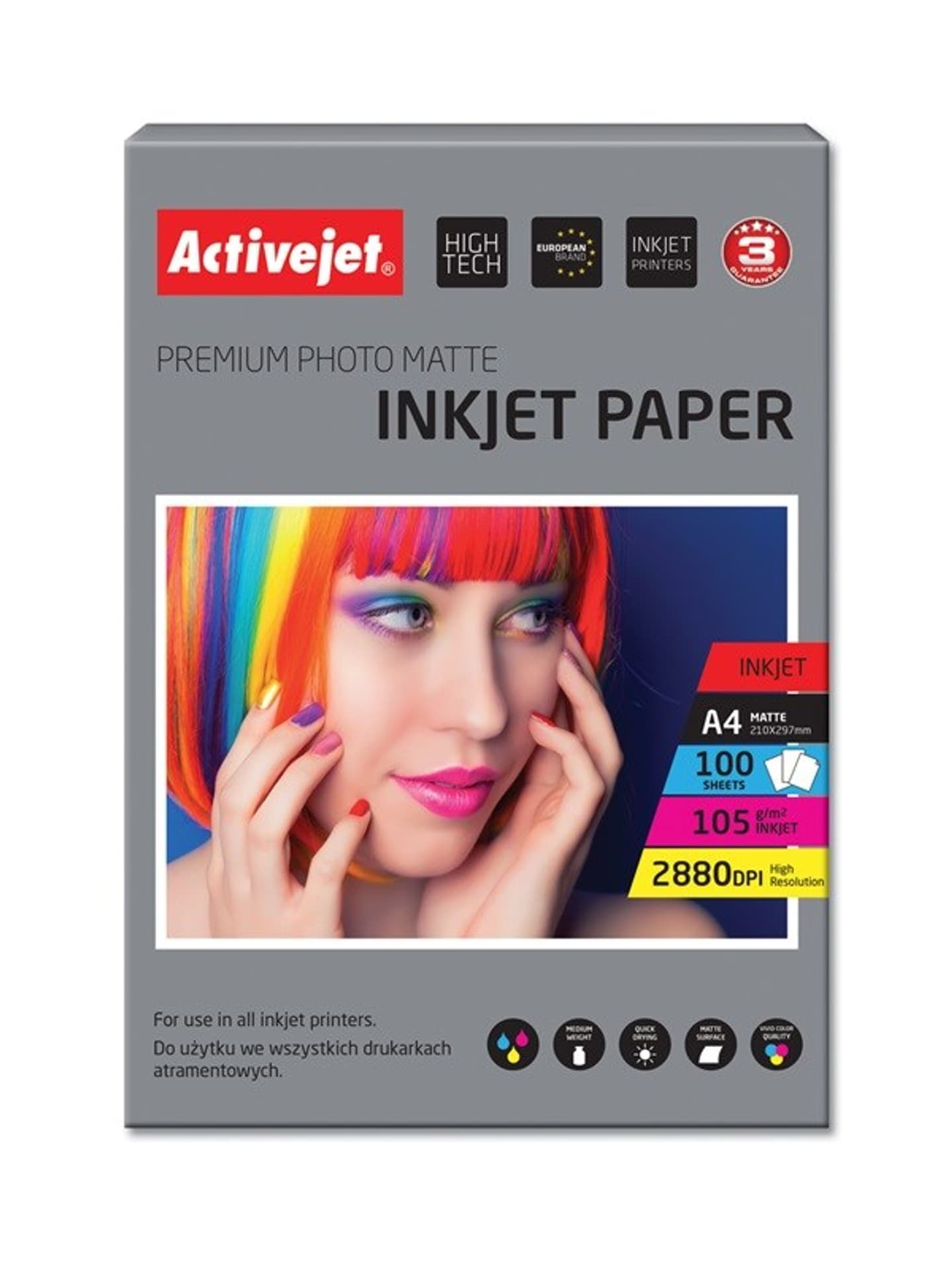 

Papier fotograficzny matowy Activejet AP4-105M100 (A4; 100 szt.)