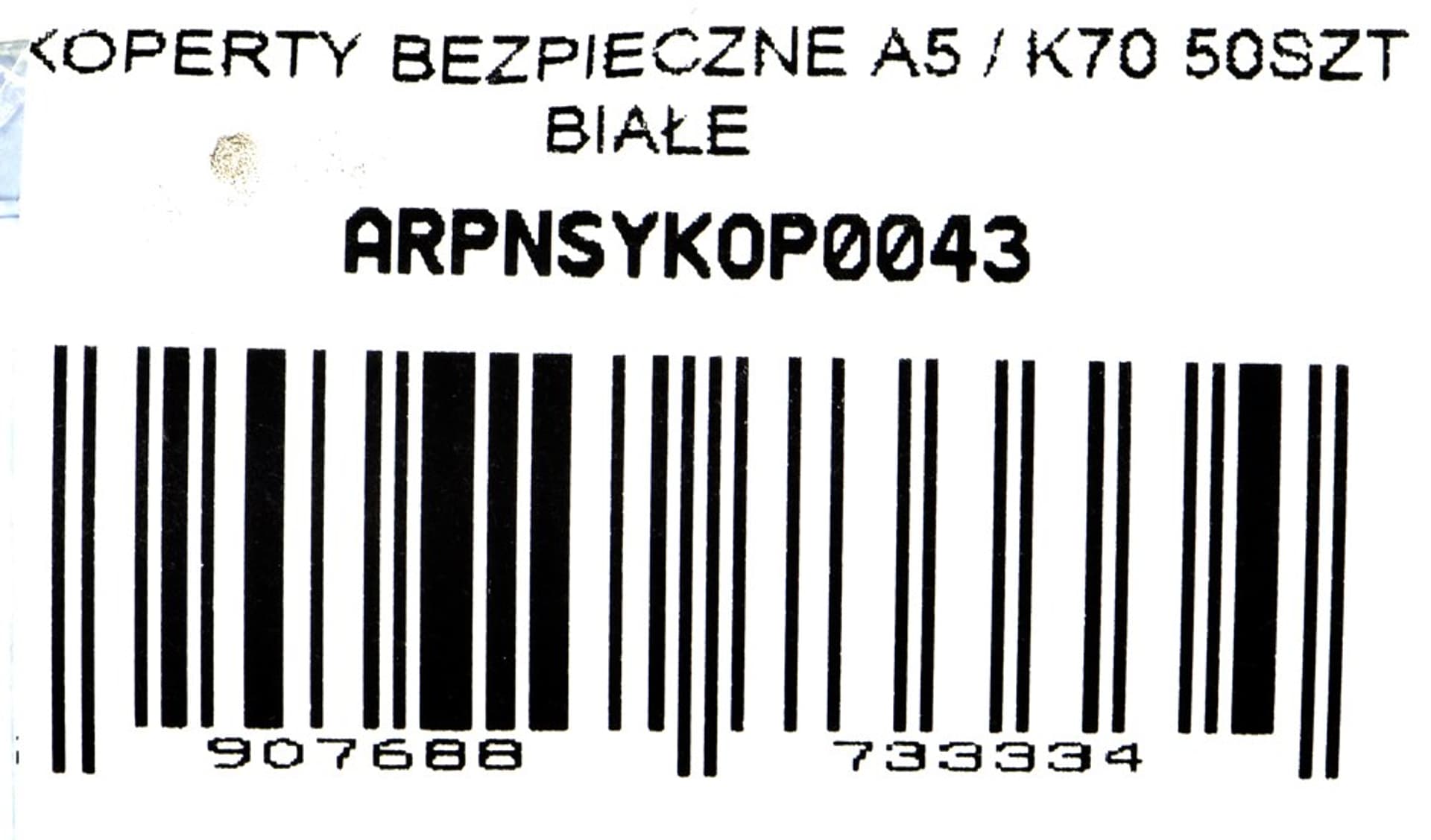 

KOPERTY BEZPIECZNE A5 / K70 50SZT BIAŁE
