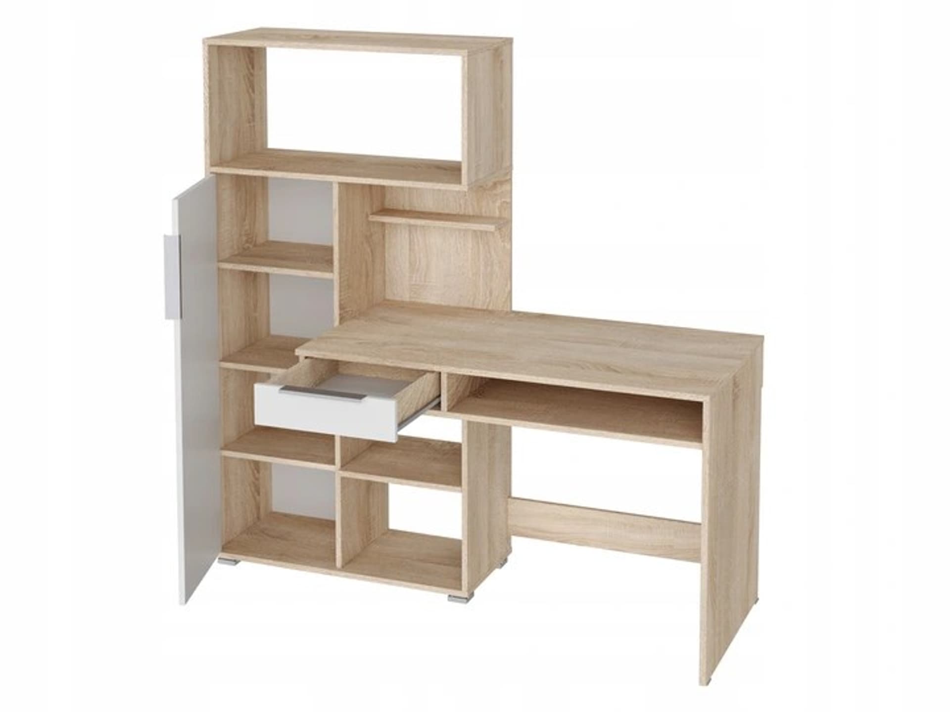 

Biurko z regałem 150x149x58 DUET sonoma/biały