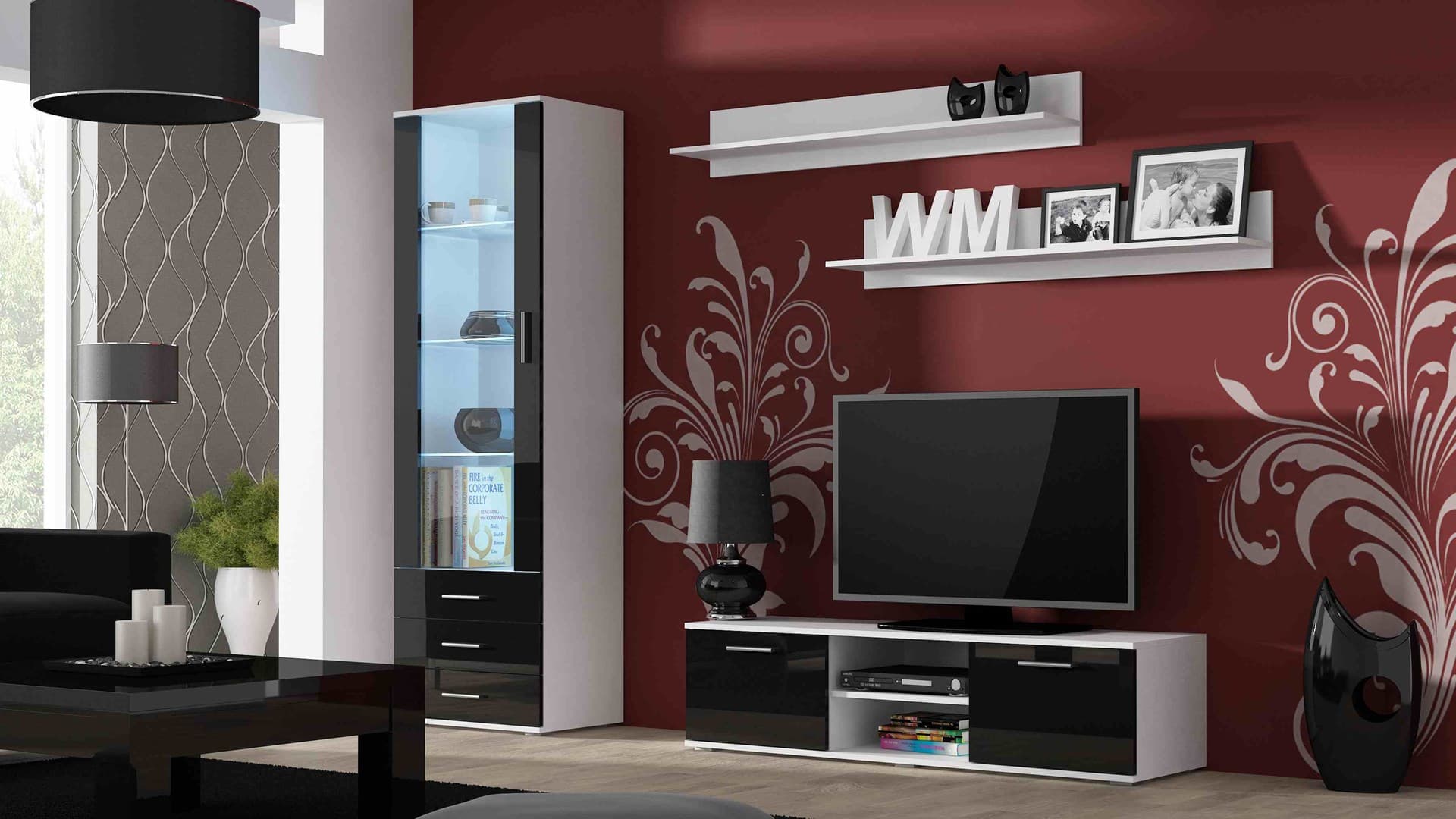 

Witryna SOHO S1 biały/ czarny połysk
