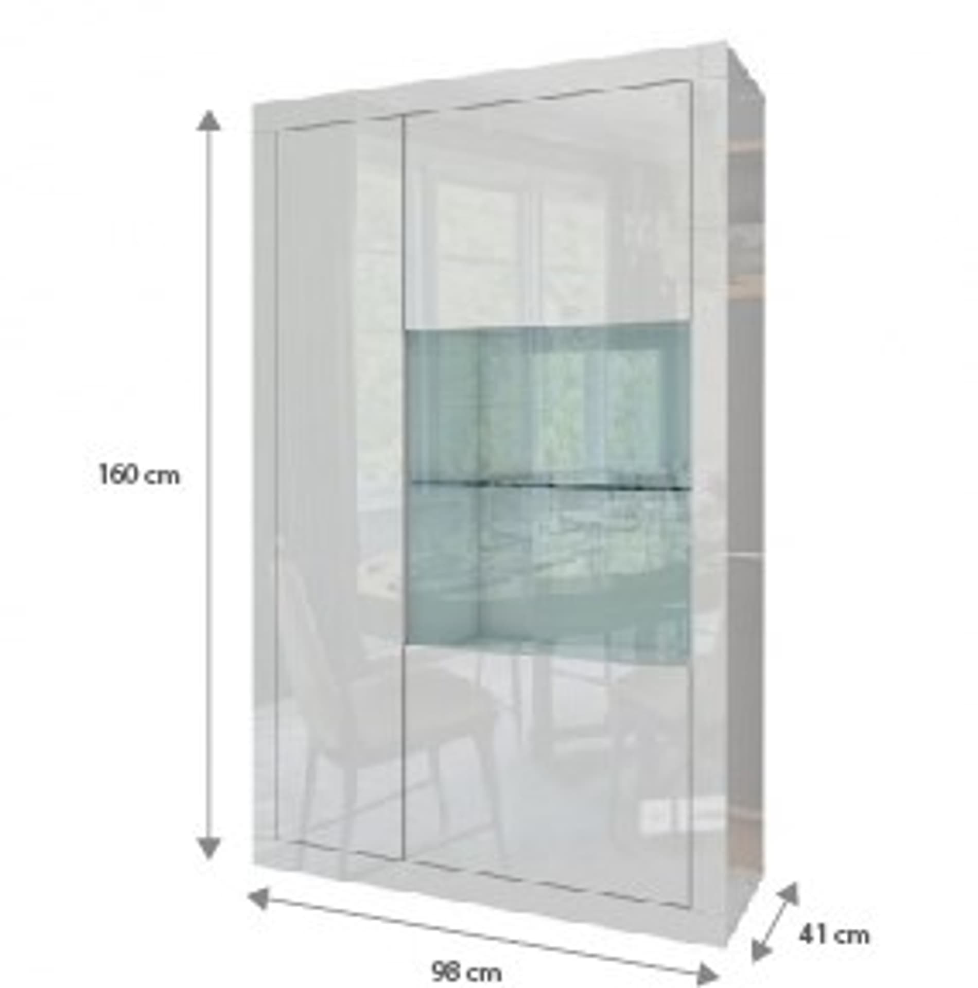 

Witryna 98x160x41SPARKLE cała w białym połysku