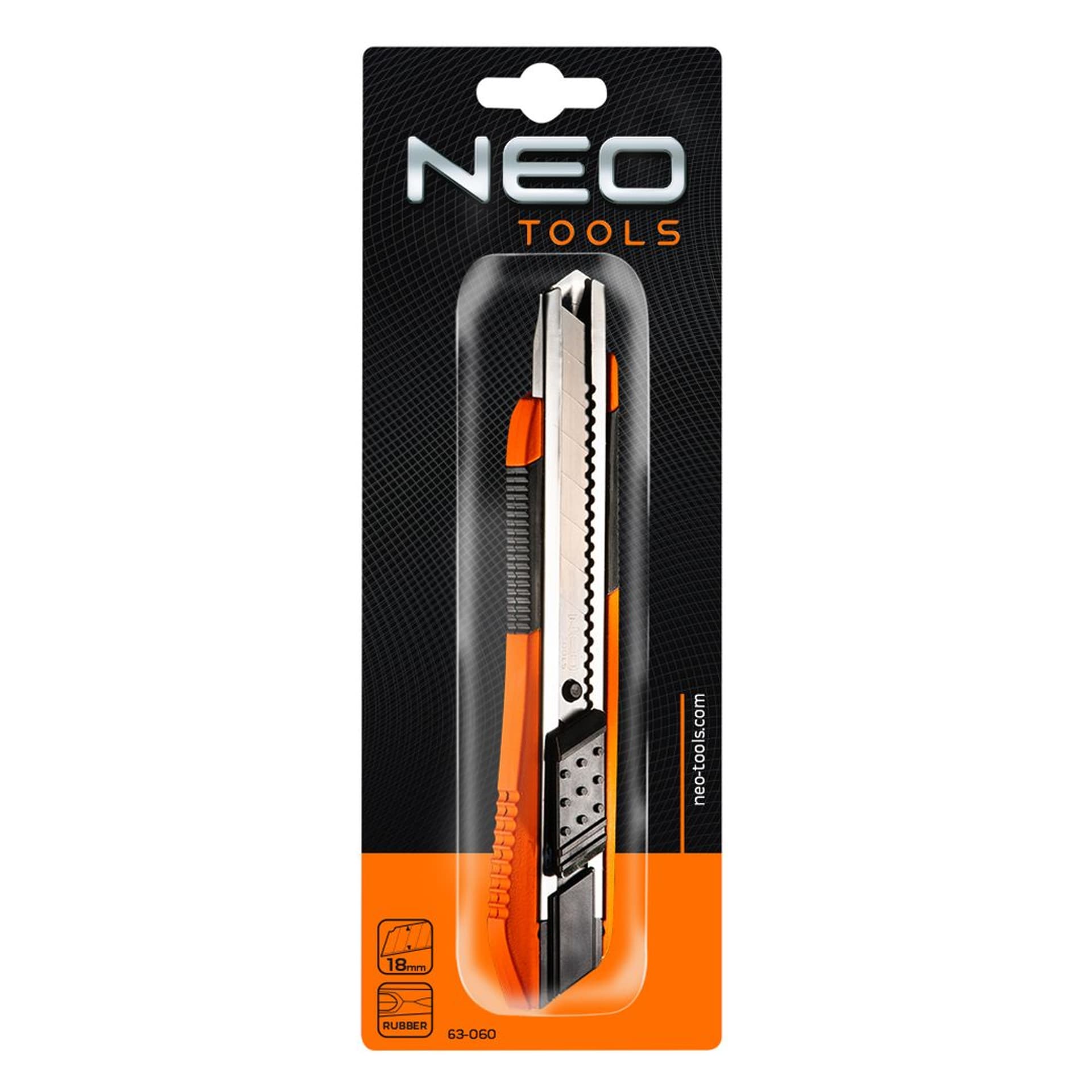 

Nóż z ostrzem łamanym 18 mm, gumowane wykończenie