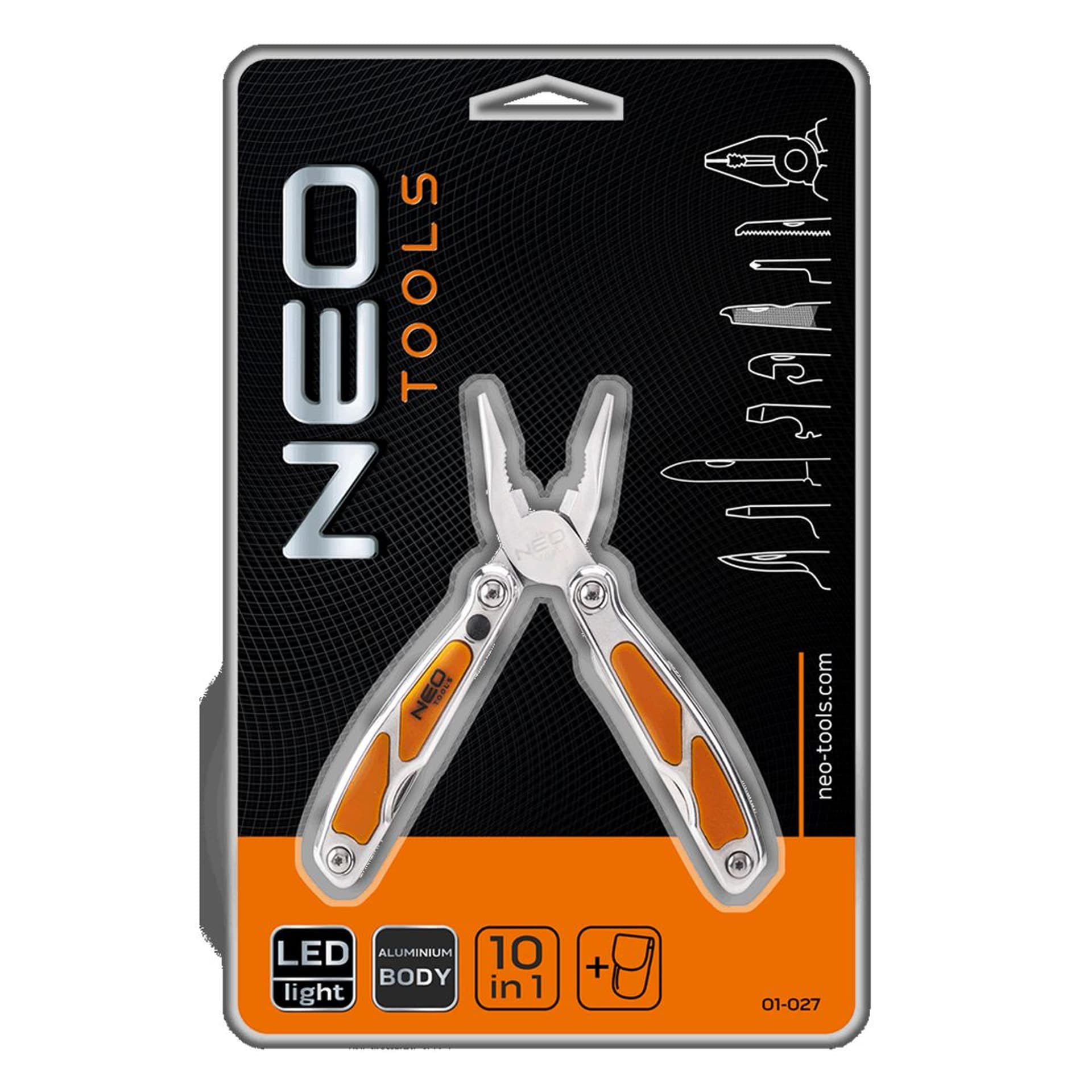 

Narzędzie wielofunkcyjne mini, z LED, zestaw 10 elementów