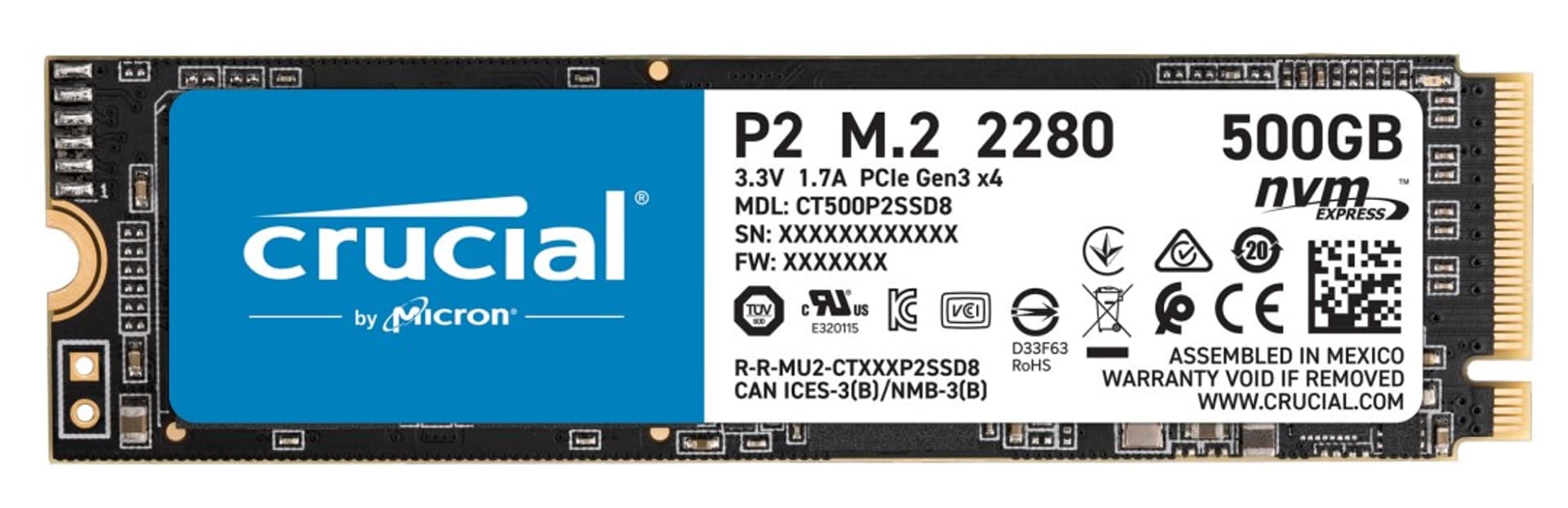 

Dysk SSD Crucial P2 500GB M.2
