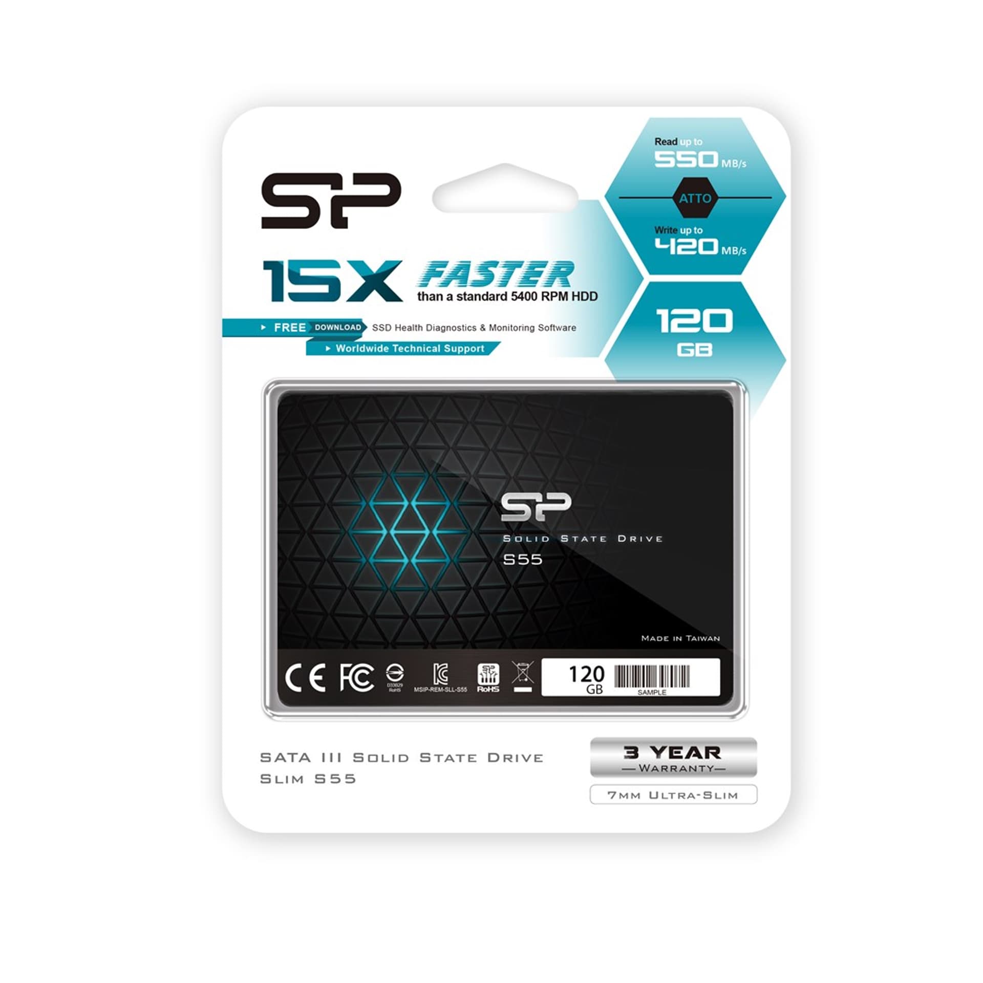 

Dysk SSD Silicon Power S55 120GB 2,5" SATA III 550/420 MB/s (SP120GBSS3S55S25)