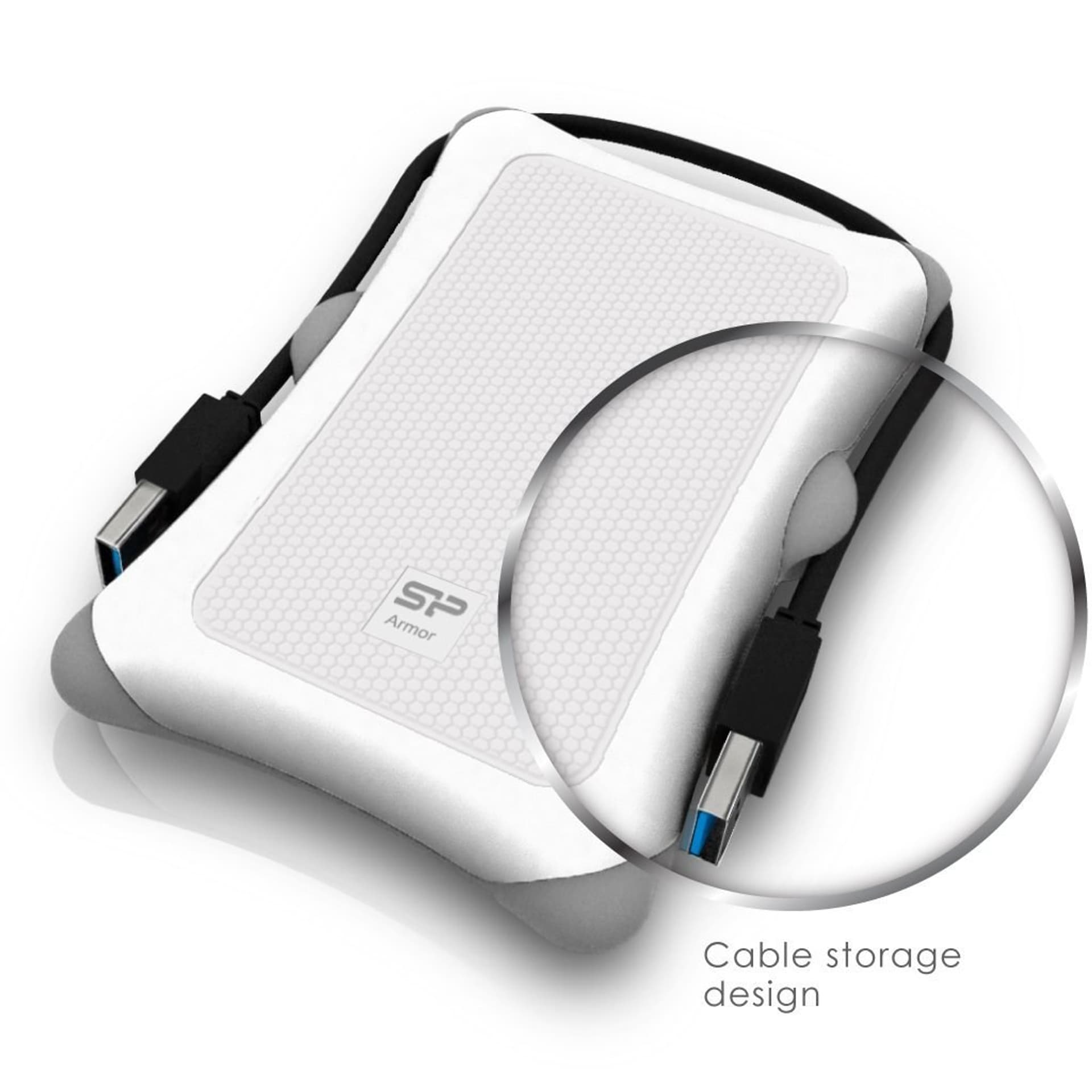 

Dysk zewnętrzny Silicon Power Armor A30 2TB 2.5" USB 3.2 5400 obr/min White (SP020TBPHDA30S3W)