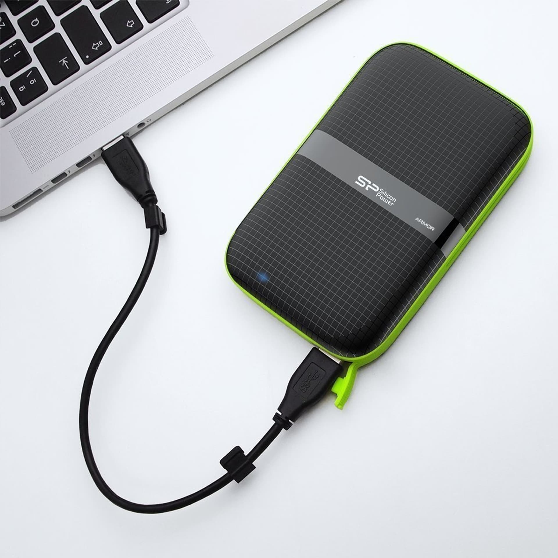 

Dysk zewnętrzny Silicon Power Armor A60 4TB 2.5" USB 3.2 5400 obr/min Green-Black (SP040TBPHDA60S3K)