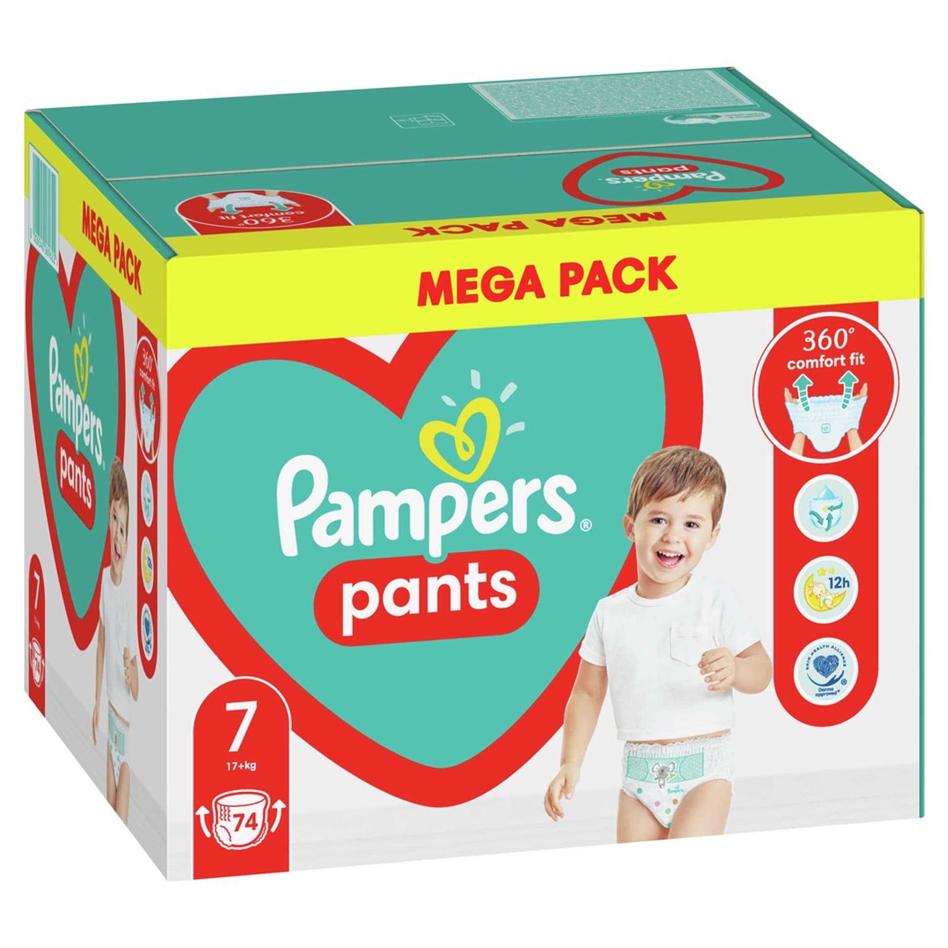 

PAMPERS Pieluchomajtki XXL Rozm 7, 17+kg,74szt