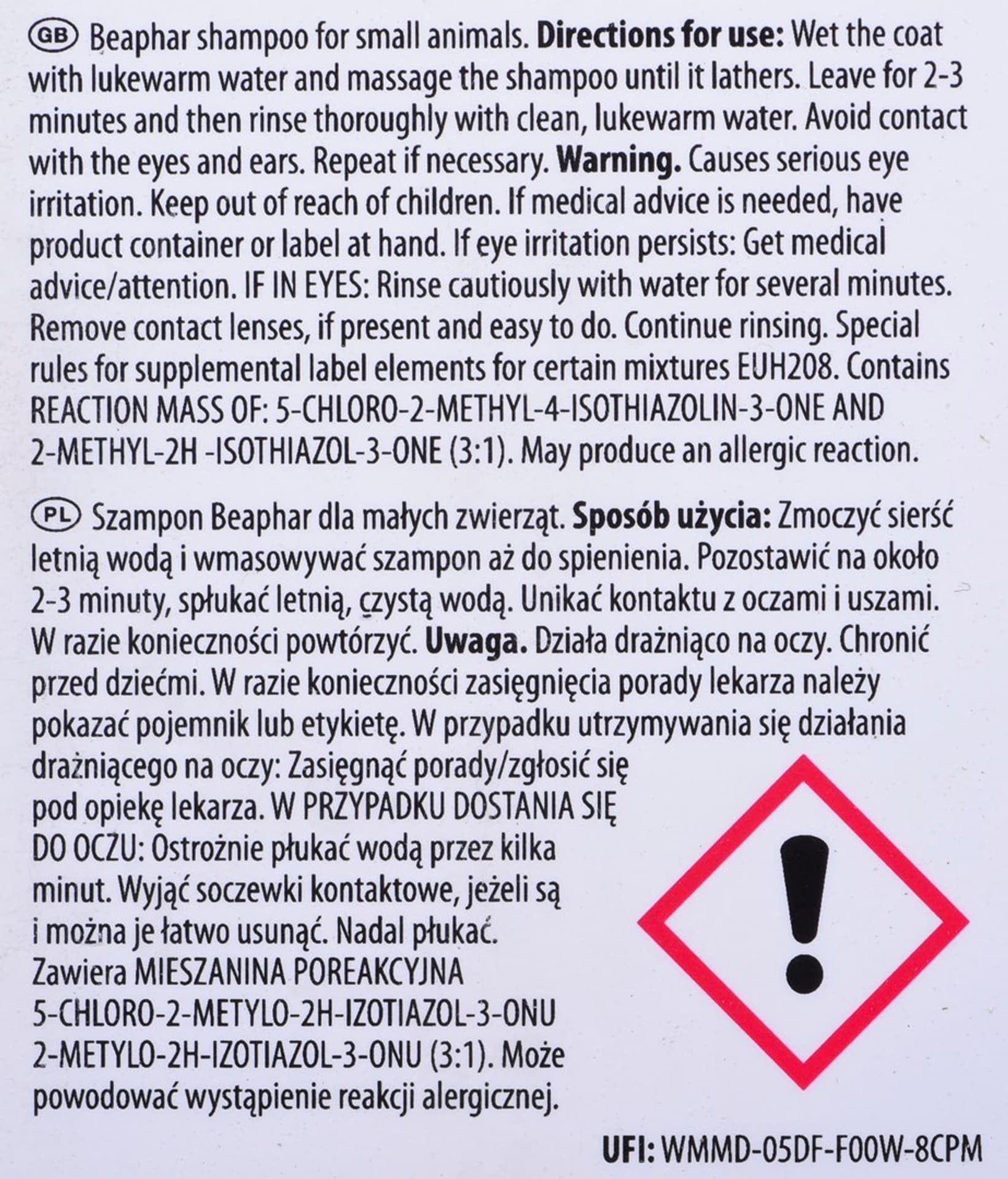 

Beaphar szampon odżywczy, hypoalergiczny dla małych zwierząt