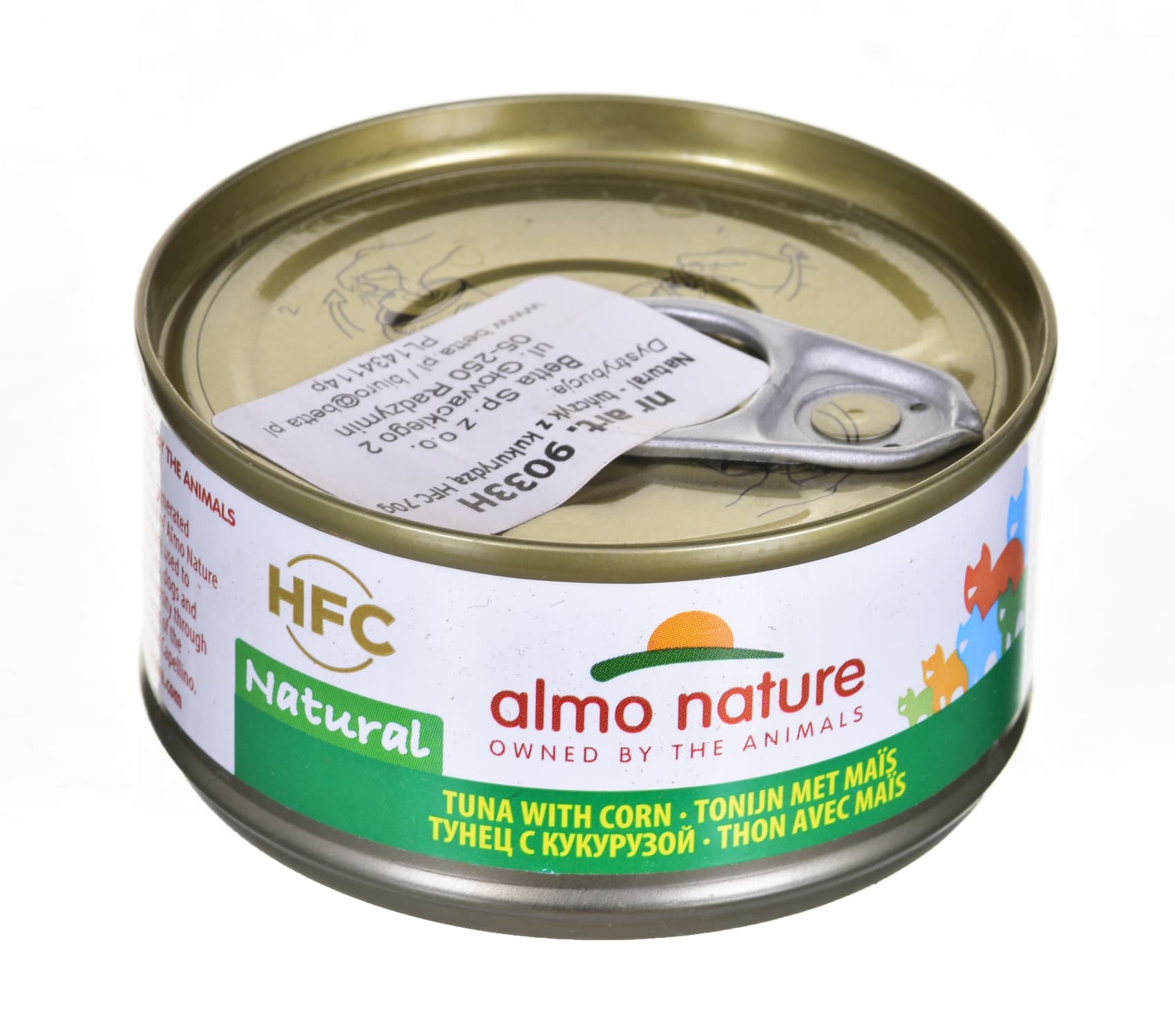 

ALMO NATURE HFC Natural Tuńczyk z kukurydzą - mokra karma dla kota - puszka 70g