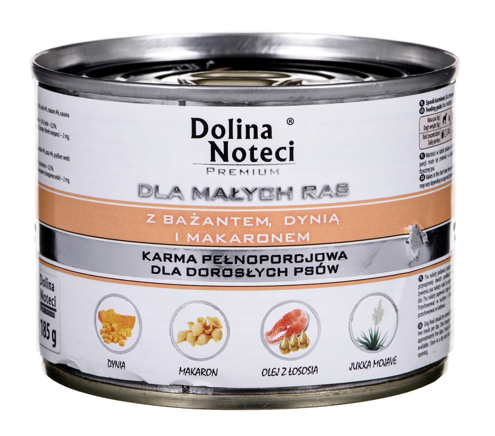

DOLINA NOTECI MAŁE RASY Z BAŻANTEM, DYNIA I MAKARONEM 185g