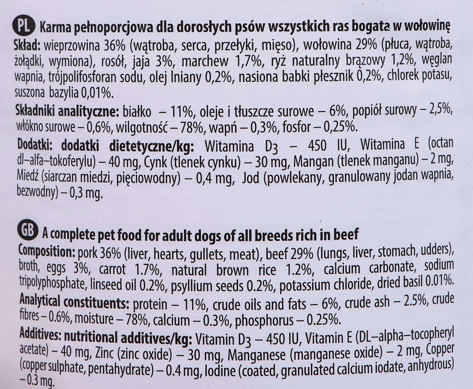 

Karma DOLINA NOTECI Premium Wołowina (0,40 kg )