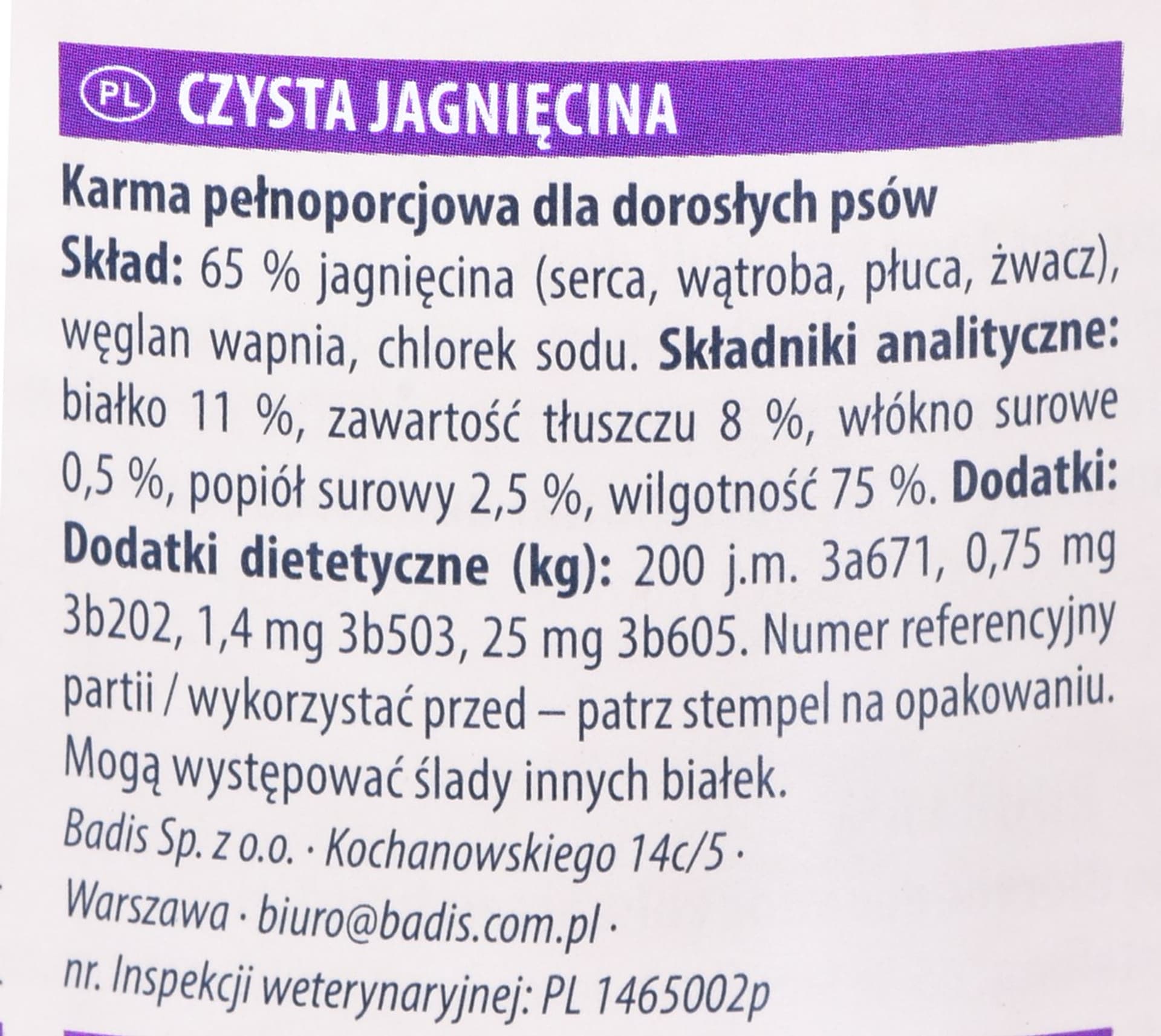 

ANIMONDA GranCarno Single Protein: jagnięcina - mokra karma dla psa - 800g
