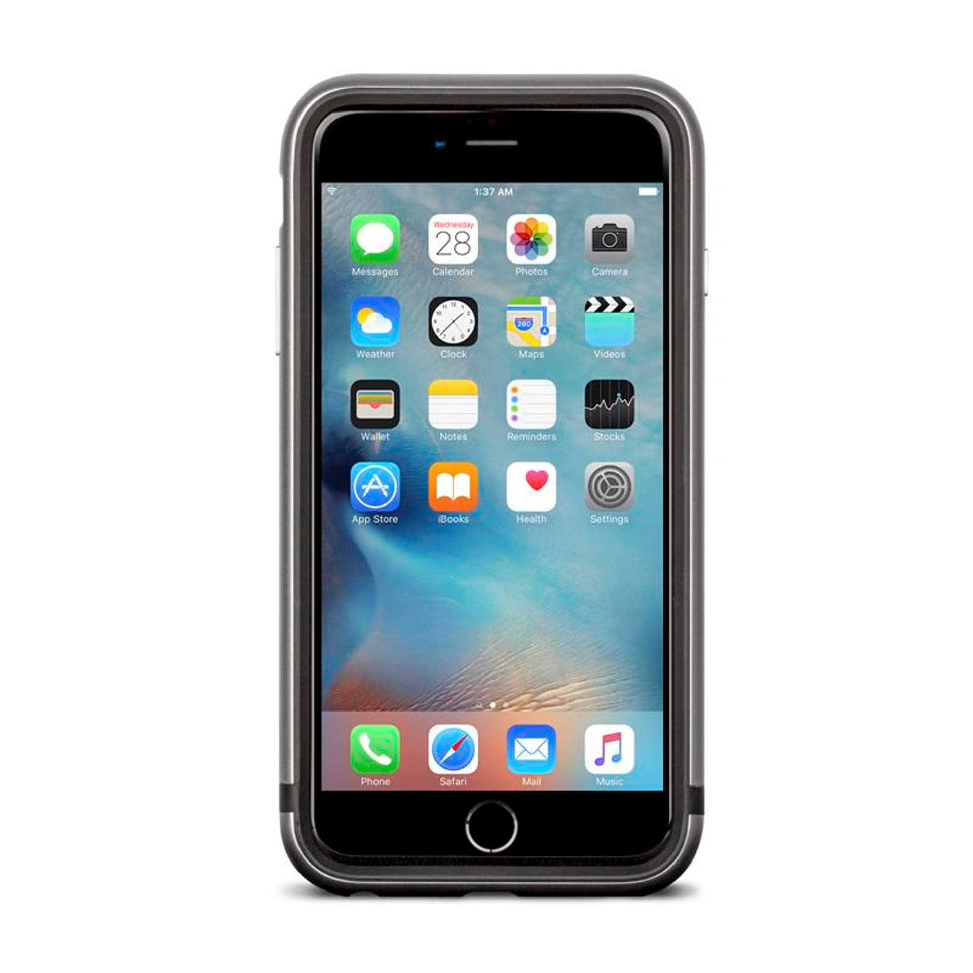 

Moshi iGlaze Luxe - Etui z aluminiową ramką iPhone 6s Plus / iPhone 6 Plus (Titanium Grey)