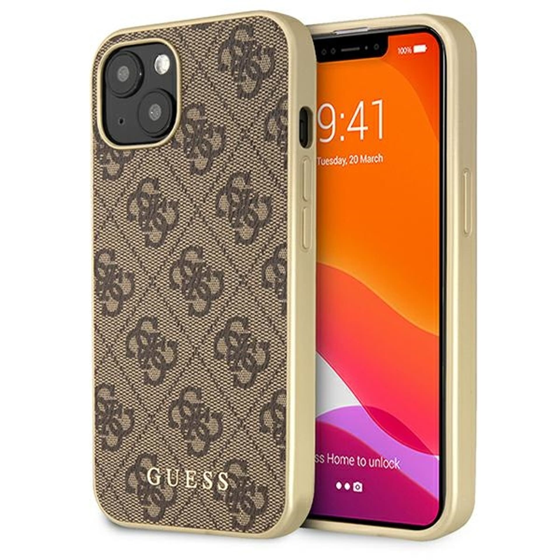 

Guess 4G Collection MagSafe - Etui iPhone 13 (brązowy)