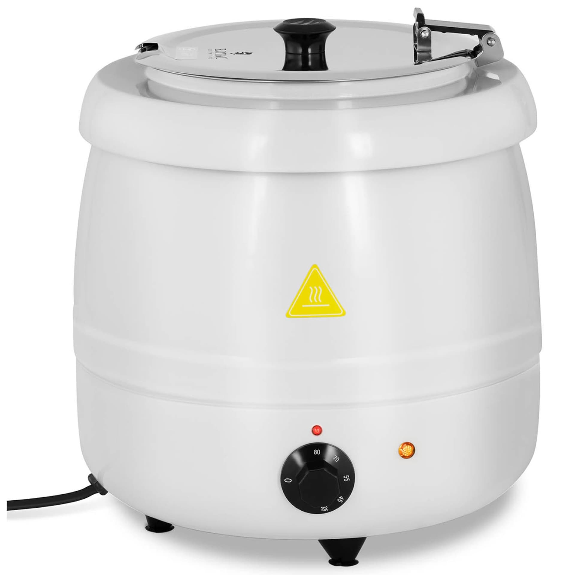 

Kociołek termos na zupę elektryczny ze stali nierdzewnej cool-touch 400 W 10 l 35-80C biały