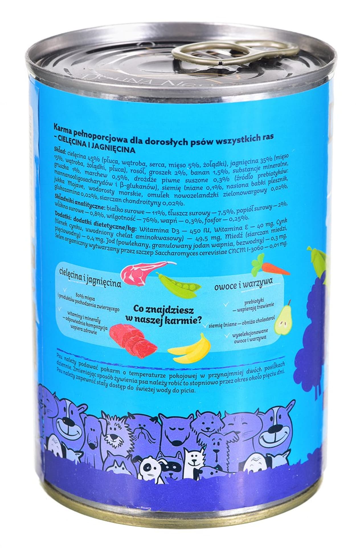 

DOLINA NOTECI Superfood z cielęciną i jagnięciną - mokra karma dla psa - 400g