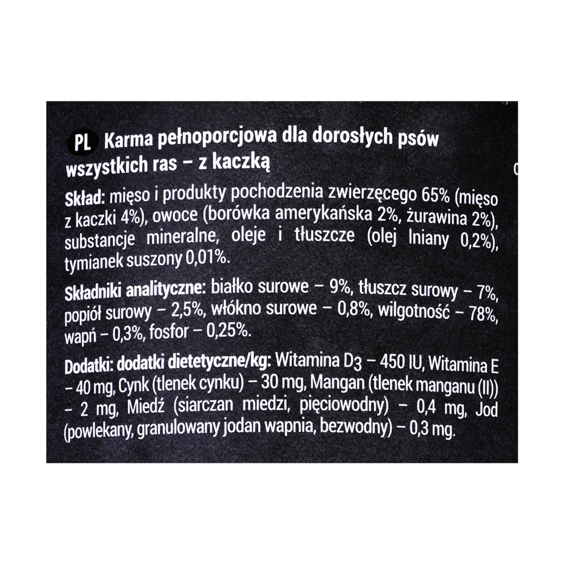 

DOLINA NOTECI Rafi z kaczką, żurawiną i borówką - mokra karma dla psa - 400g