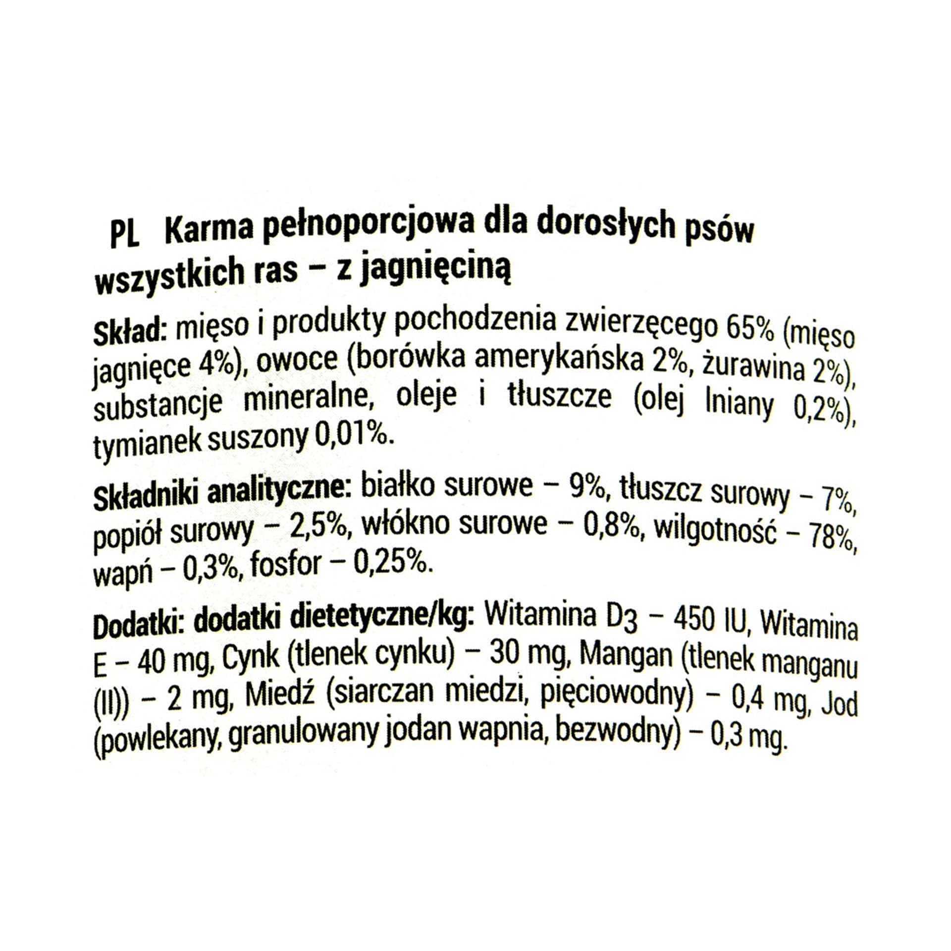 

DOLINA NOTECI Rafi z jagnięciną, żurawiną i borówką - mokra karma dla psa - 400g