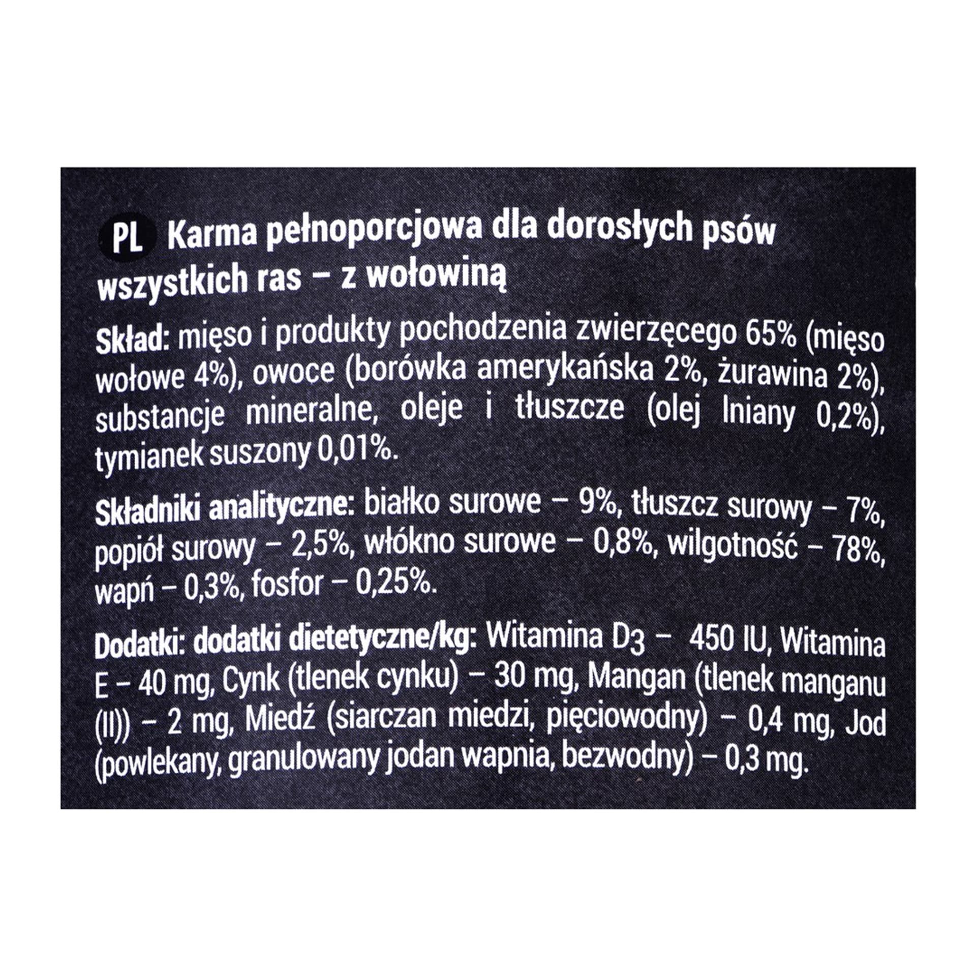 

DOLINA NOTECI Rafi z wołowiną, żurawiną i borówką - mokra karma dla psa - 400g
