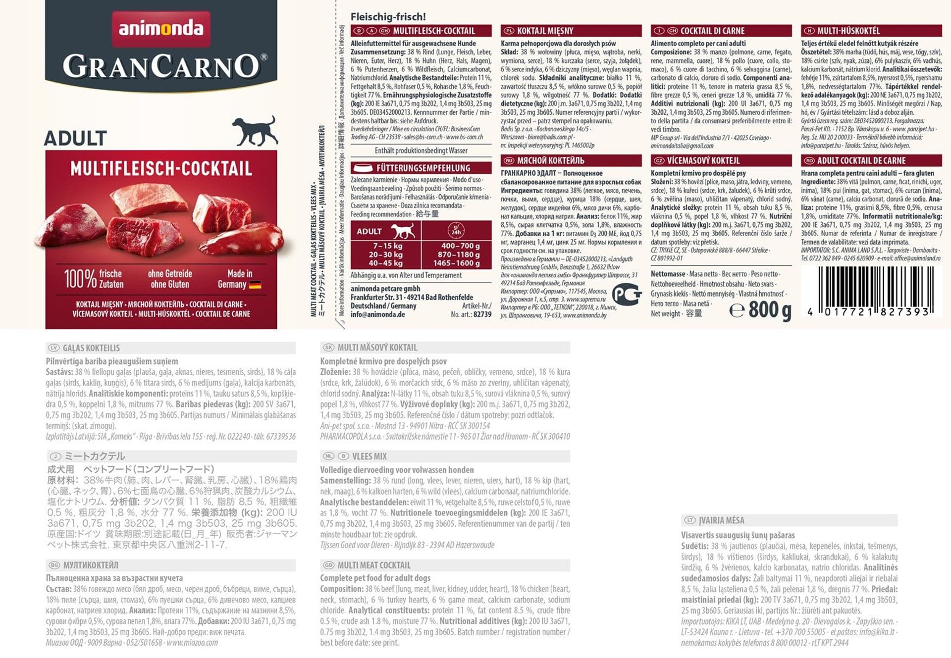 

ANIMONDA Grancarno Adult smak: mięsny koktajl 800g