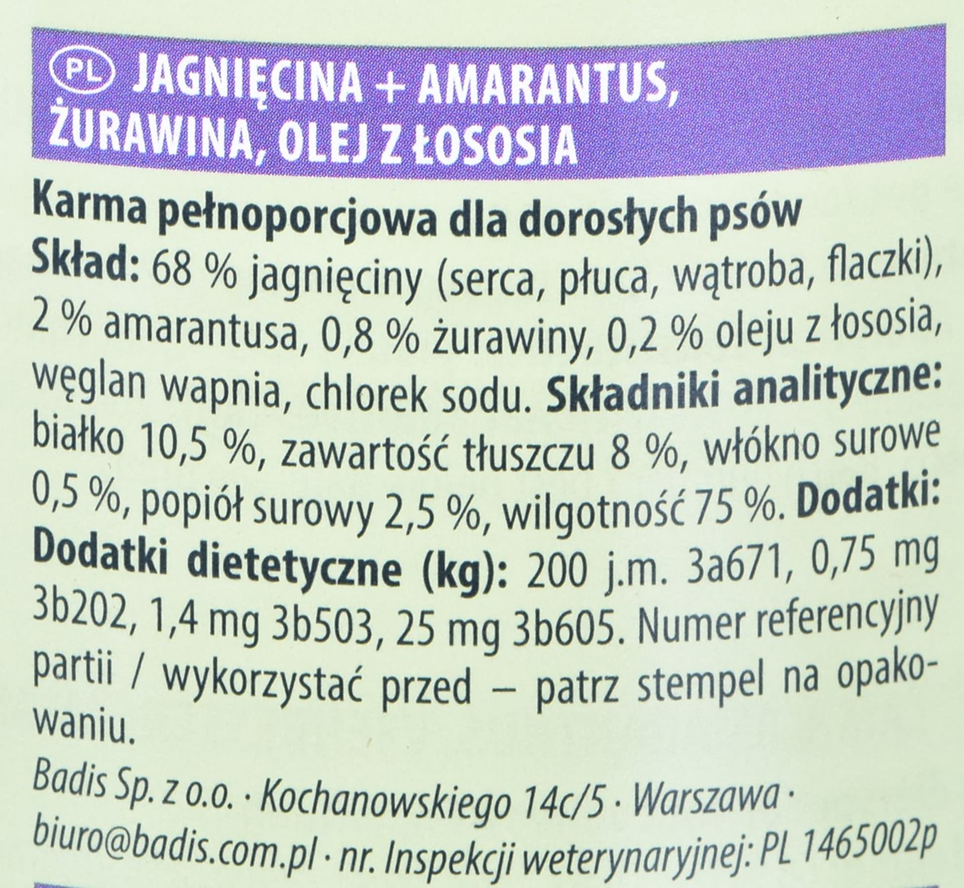 

ANIMONDA GranCarno Superfoods: jagnięcina - mokra karma dla psa - 800g