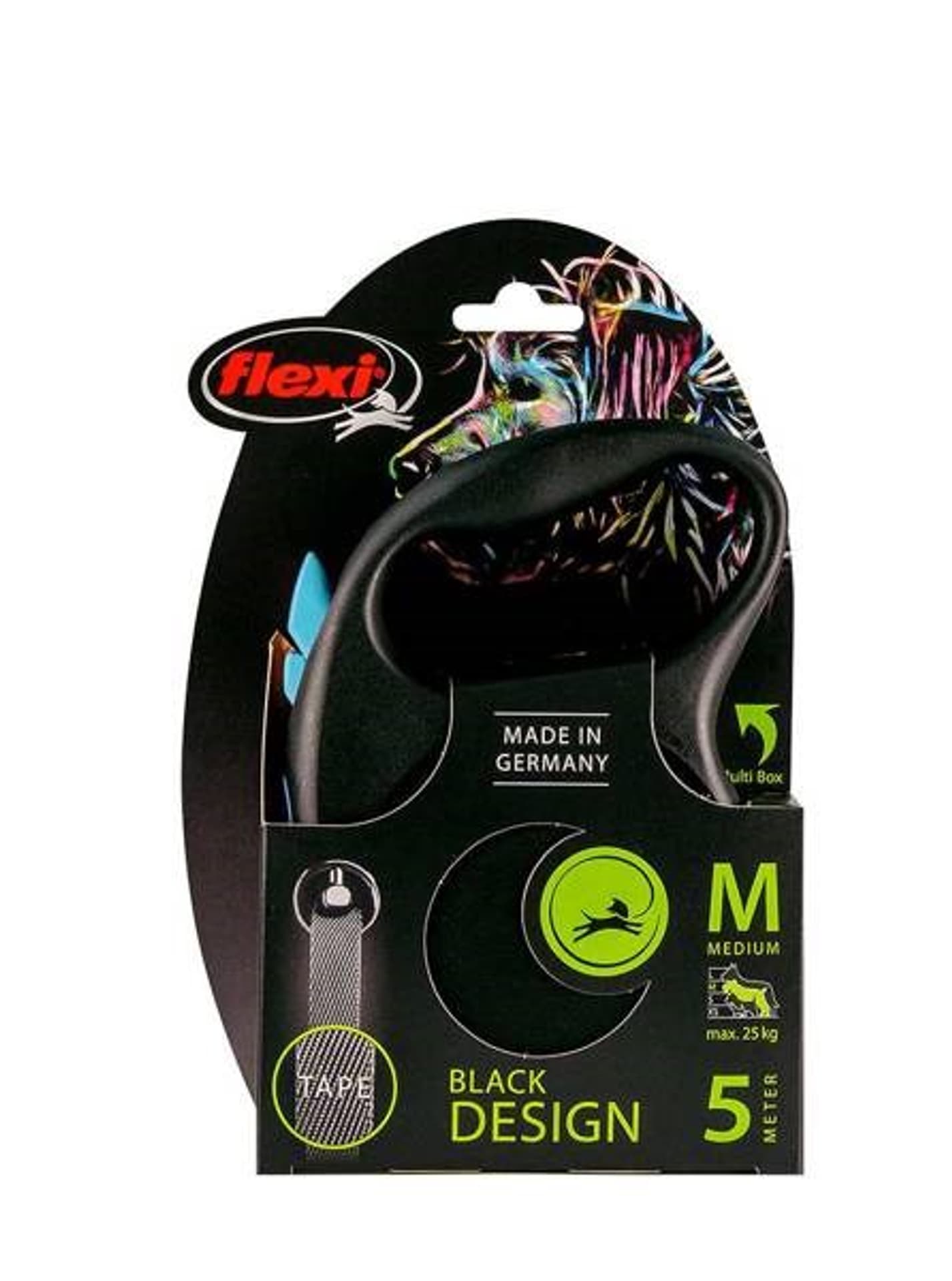 

Smycz FLEXI automatyczna Black Design M taśma 5 m kol. niebieski