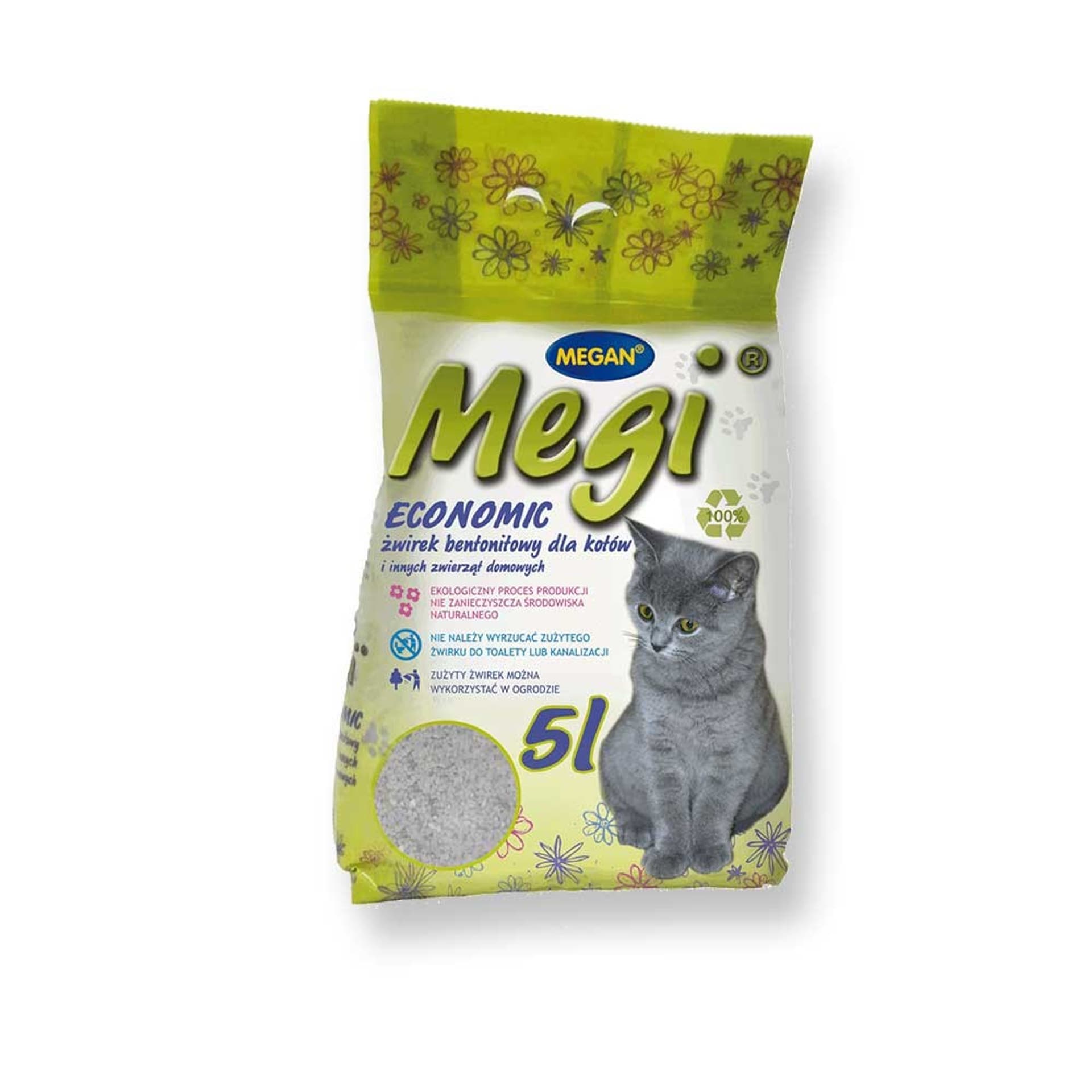 

MEGAN Megi Economic - żwirek dla kota bentonitowy zbrylający 5l