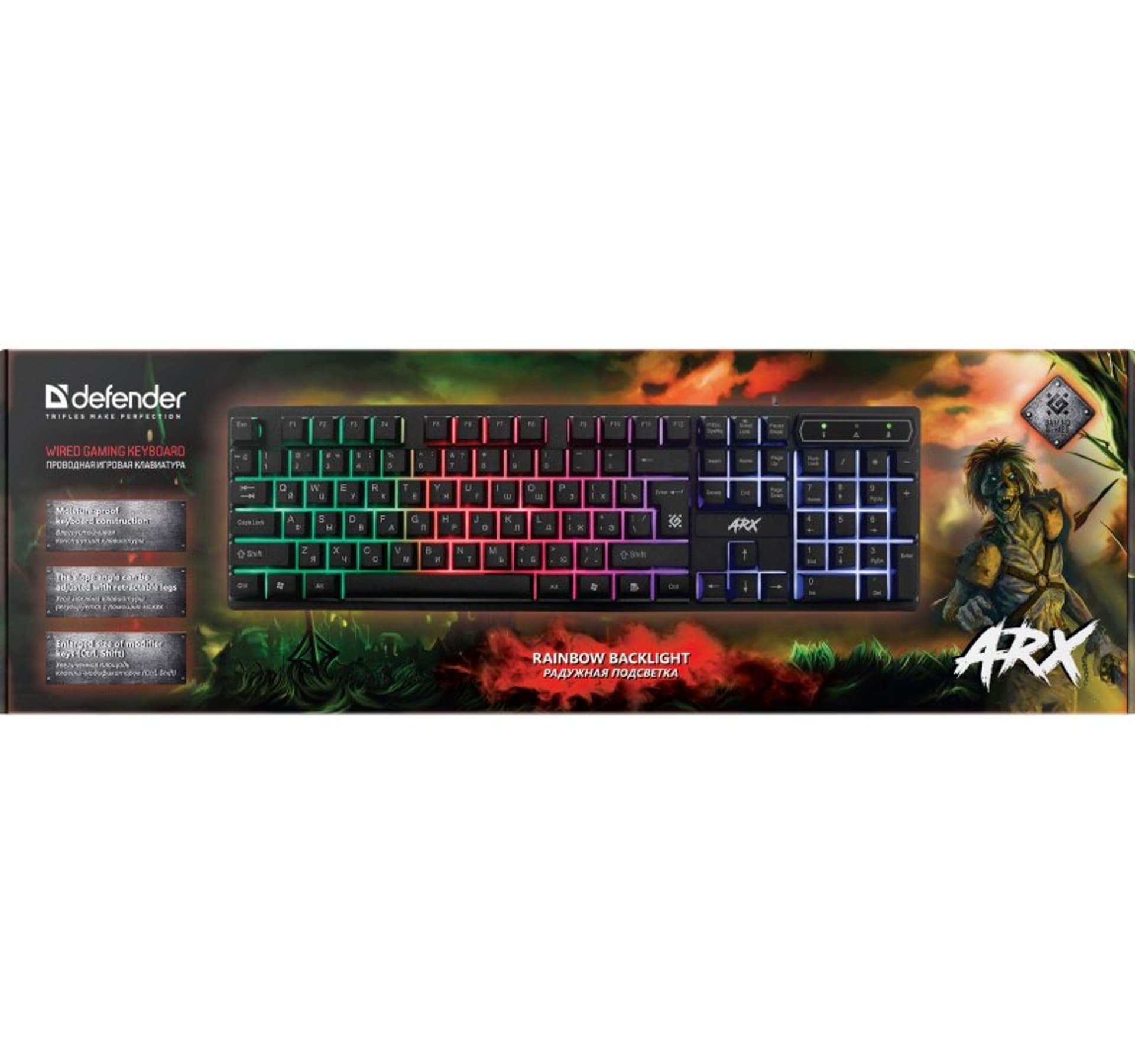 

DEFENDER KLAWIATURA GAMINGOWA MEMBRANOWA ARX GK-196L PODŚWIETLENIE LED 45194