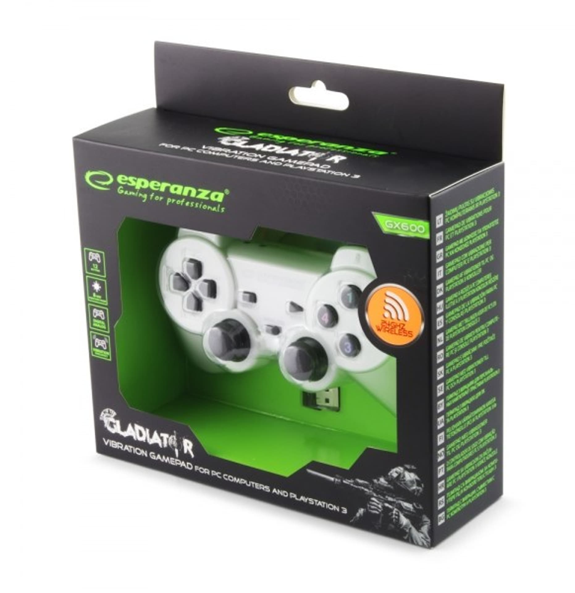 

Gamepad bezprzewodowy Esperanza GLADIATOR EGG108W (PC, PS3; kolor biały)