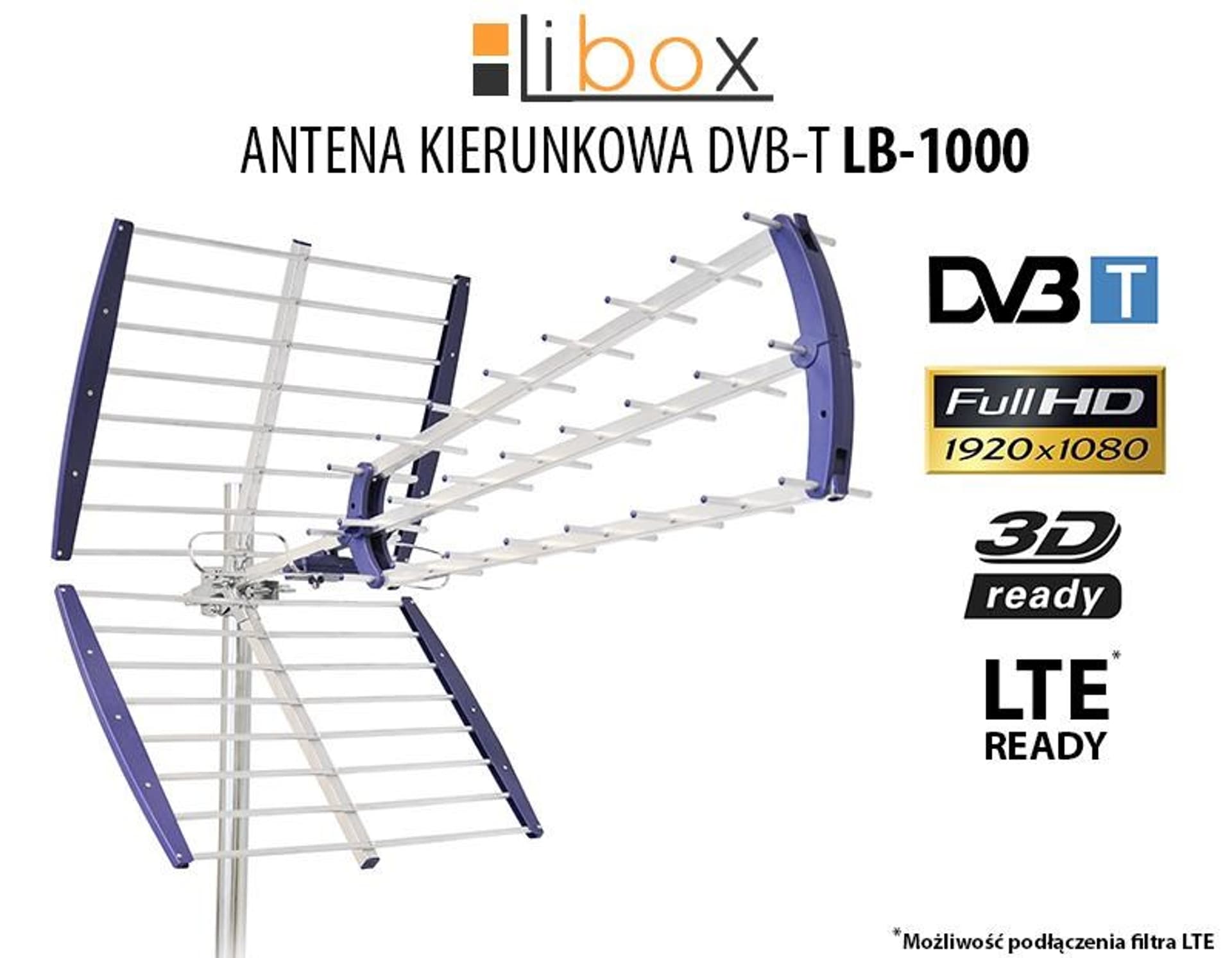 

Antena kierunkowa zewnętrzna Libox LB1000 (16,5 dB; Typ F)