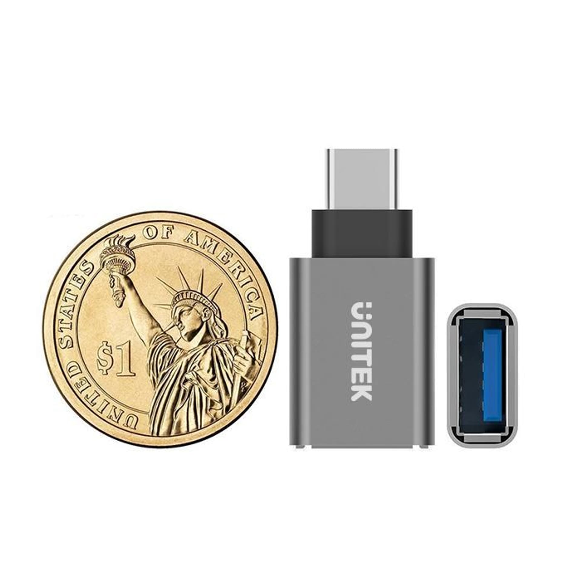 

UNITEK ADAPTER USB TYPC DO USB (F) ALU, Y-A025CGY, F) alu/y-a025cg