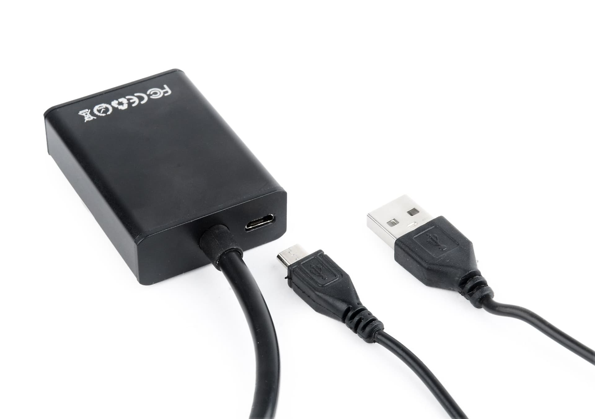 

Adapter GEMBIRD A-VGA-HDMI-01 (HDMI F - D-Sub (VGA), ,, USB 2.0 M; 0,15m; kolor czarny