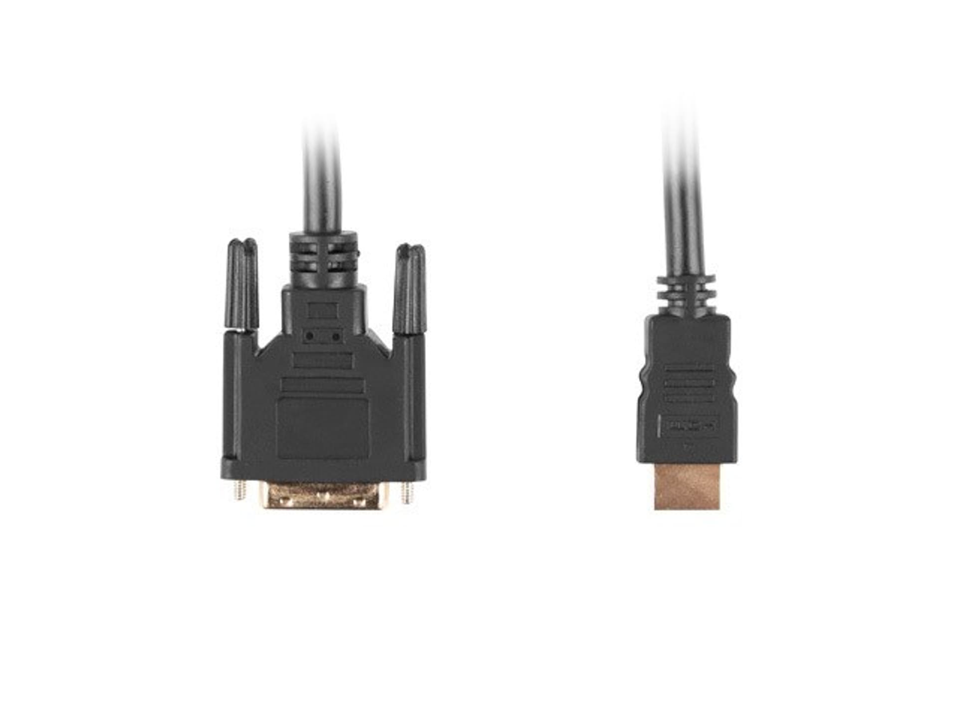 

Kabel Lanberg CA-HDDV-10CC-0018-BK (HDMI M - DVI-D (18+1) M; 1,8m; kolor czarny)