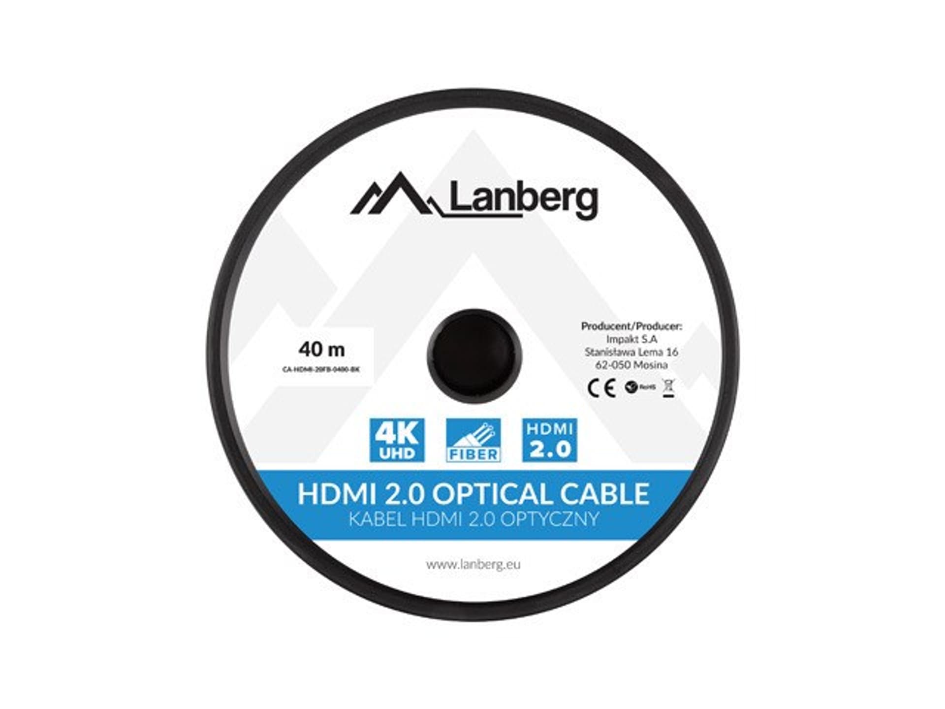 

LANBERG KABEL HDMI M/M V2.0 40M OPTYCZNY AOC CA-HDMI-20FB-0400-BK