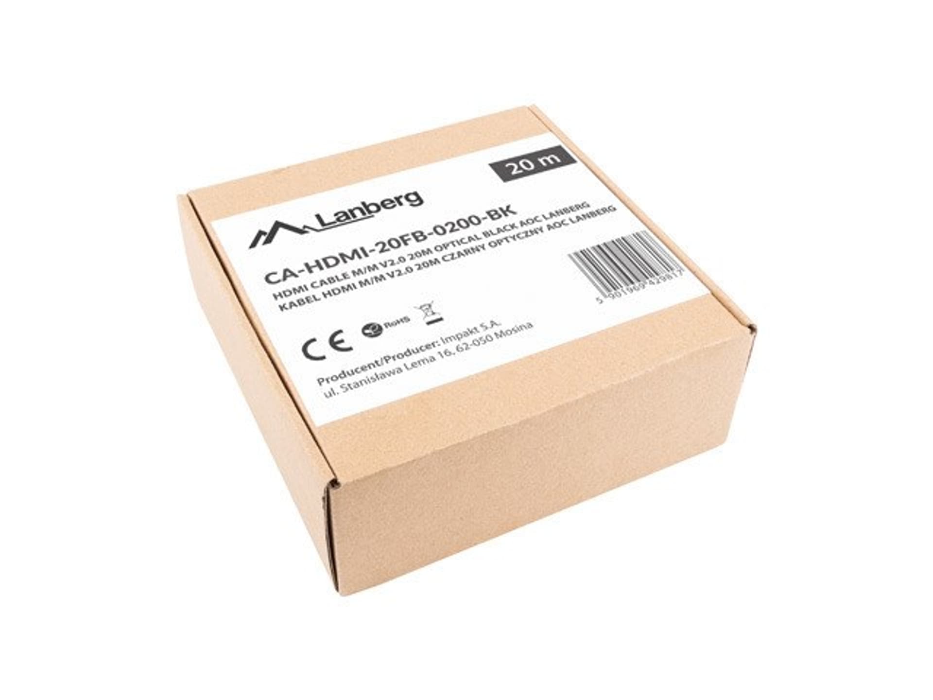 

LANBERG KABEL HDMI M/M V2.0 20M OPTYCZNY AOC CA-HDMI-20FB-0200-BK