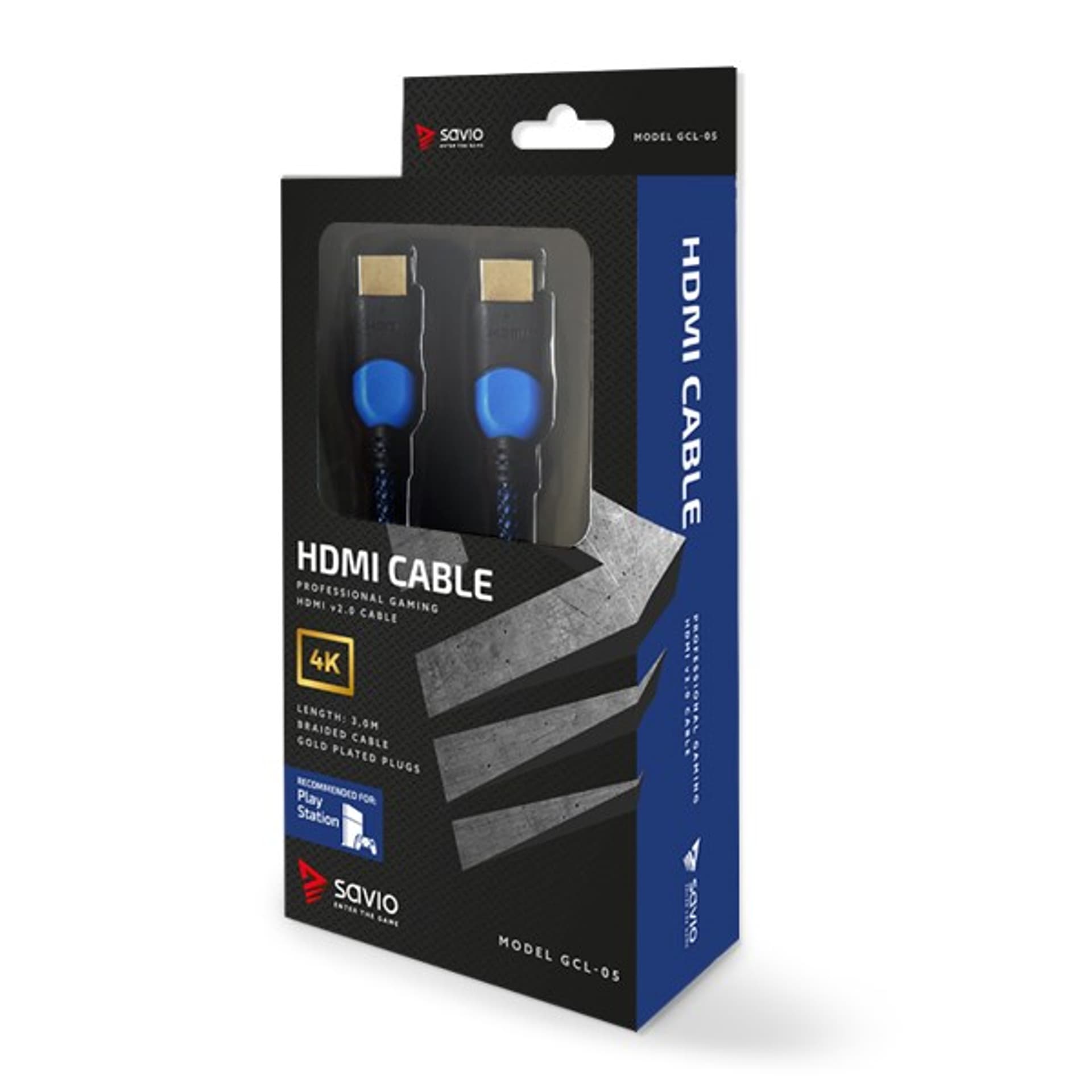 

Kabel SAVIO GCL-05 (HDMI M - HDMI M; 3m; kolor czarno-niebieski)
